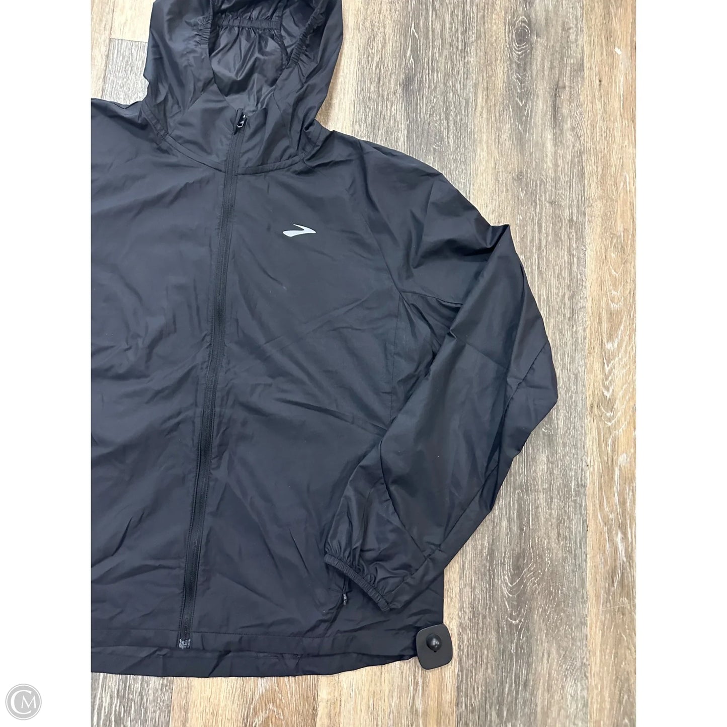 Jacket Windbreaker By Brooks In Black, Size: L