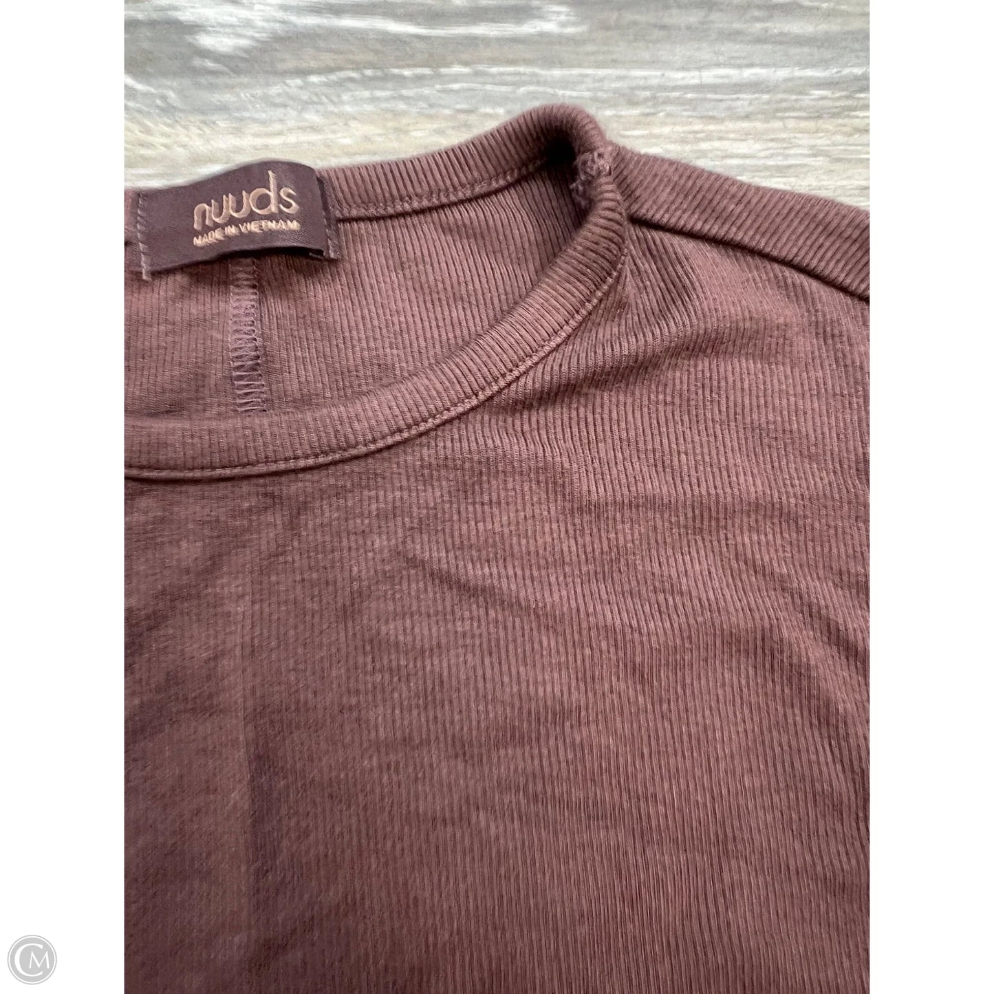Top Long Sleeve By Nuuds In Brown, Size: M