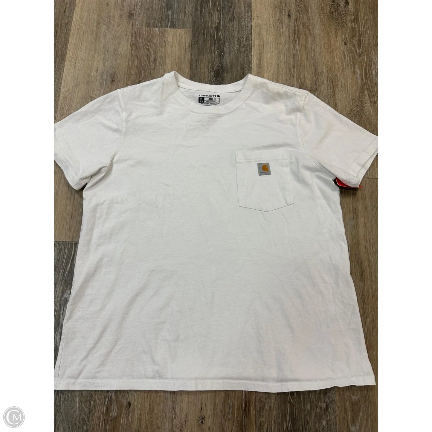 Top Short Sleeve By Carhartt In White, Size: Xl