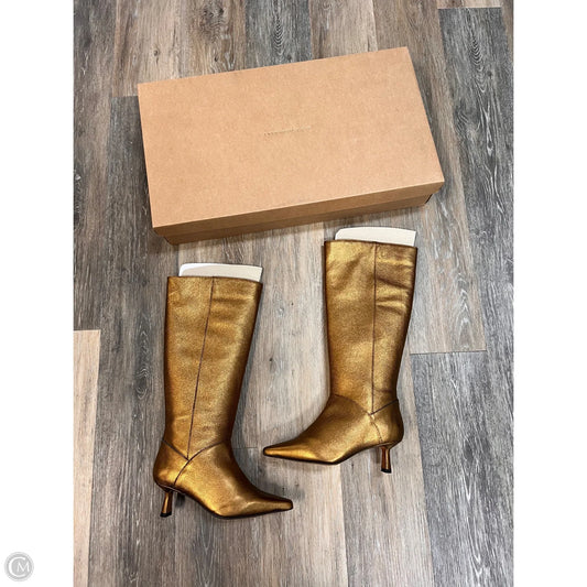Boots Knee Heels By Anthropologie In Gold, Size: 6