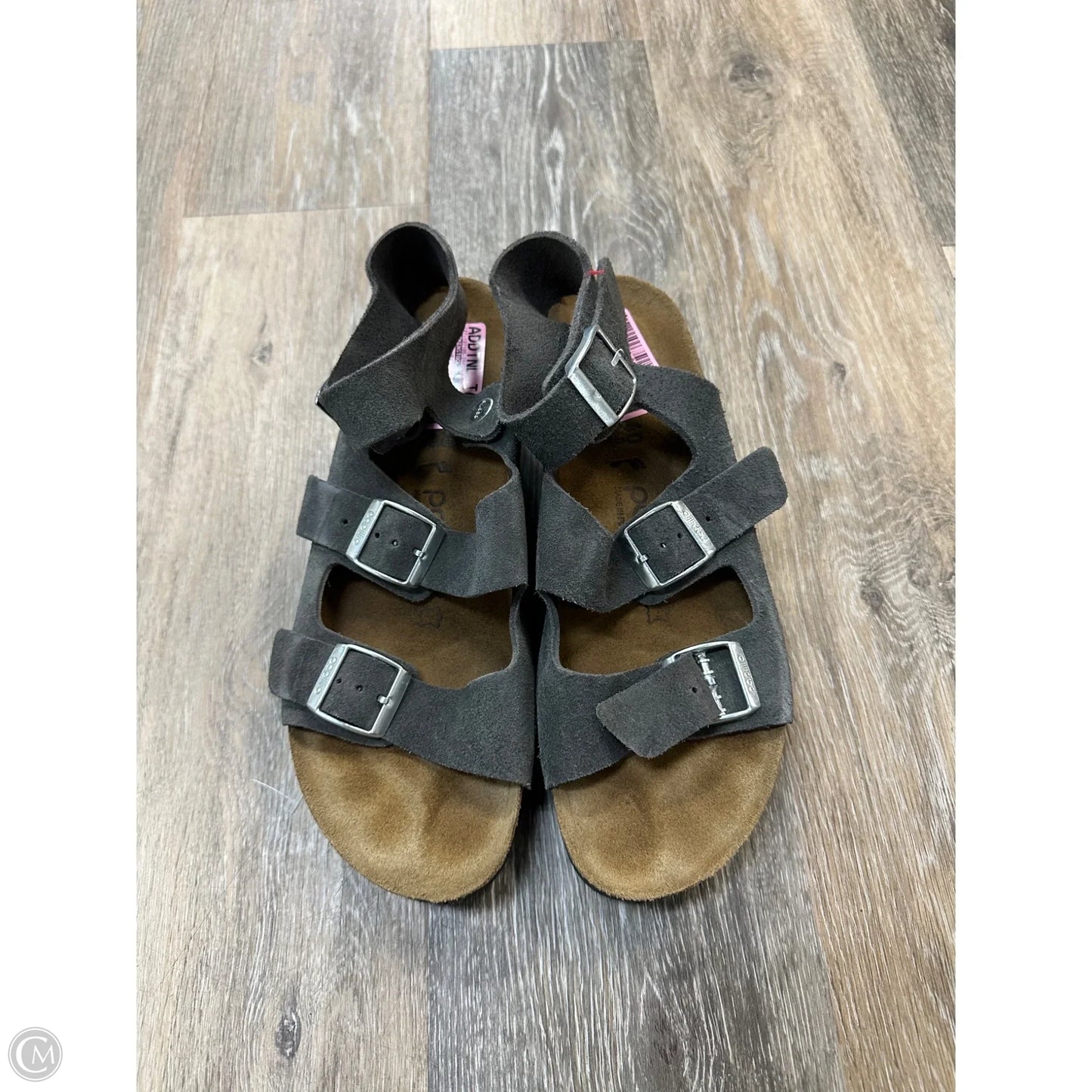Sandals Heels Platform By Birkenstock In Grey, Size: 9