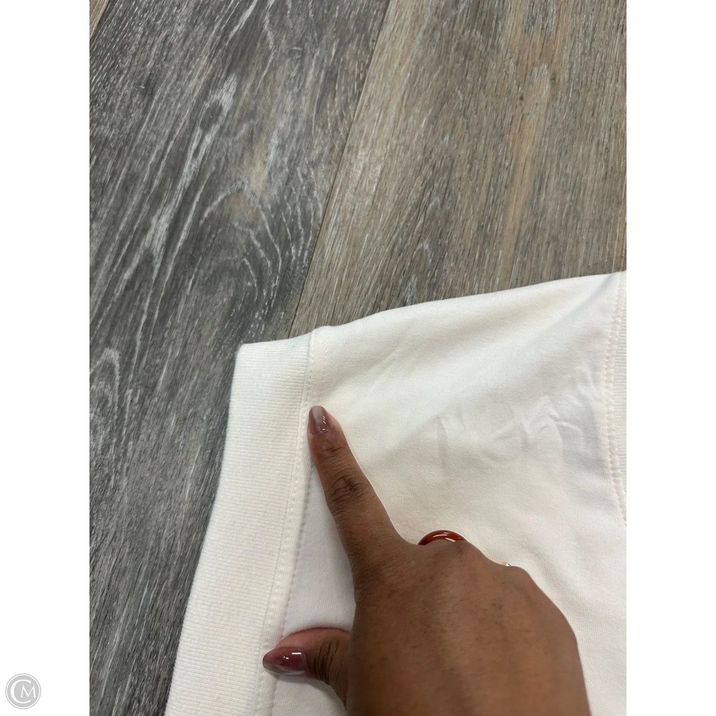 Top Short Sleeve By Athleta In Cream, Size: Xl