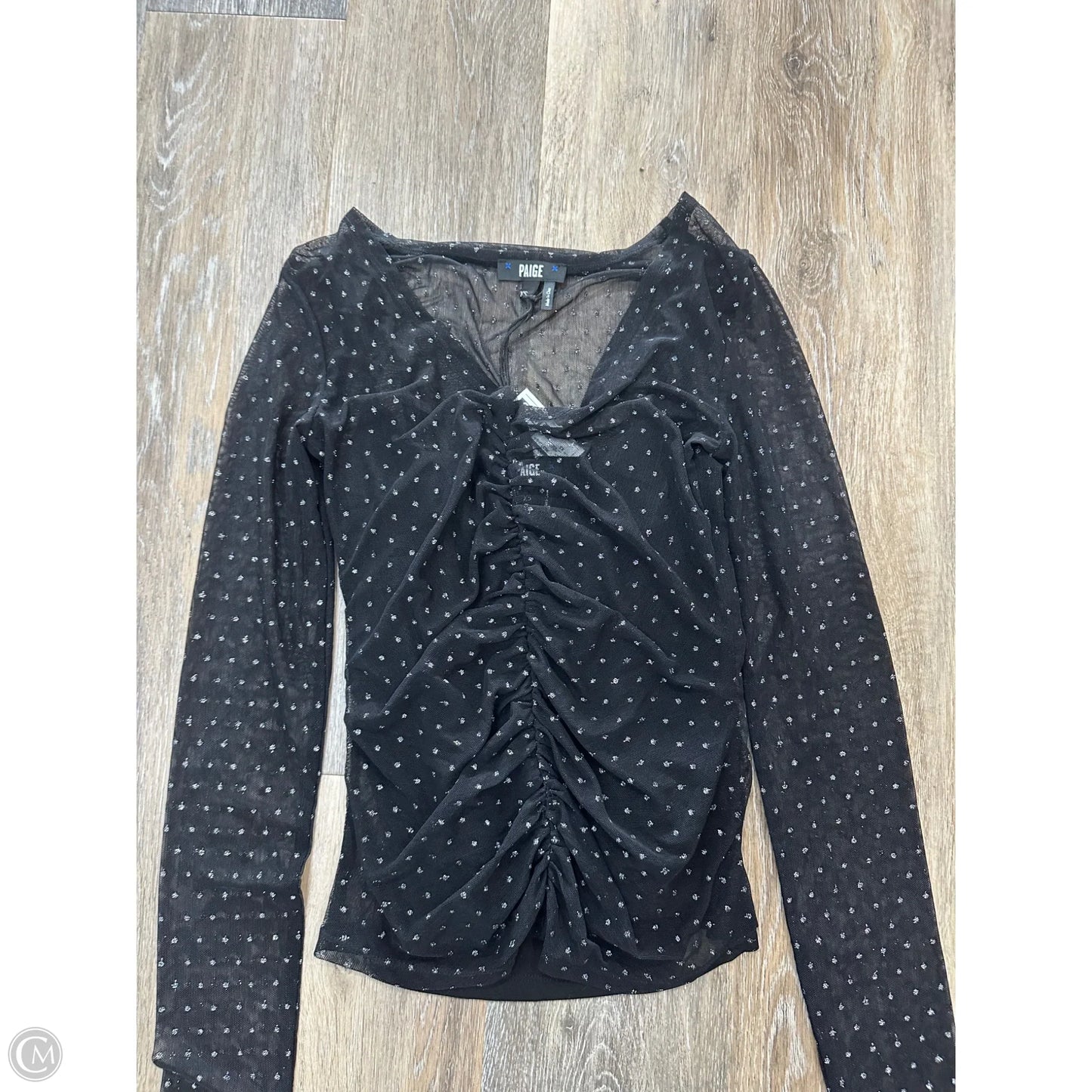 Top Long Sleeve Designer By Paige In Black, Size: Xs