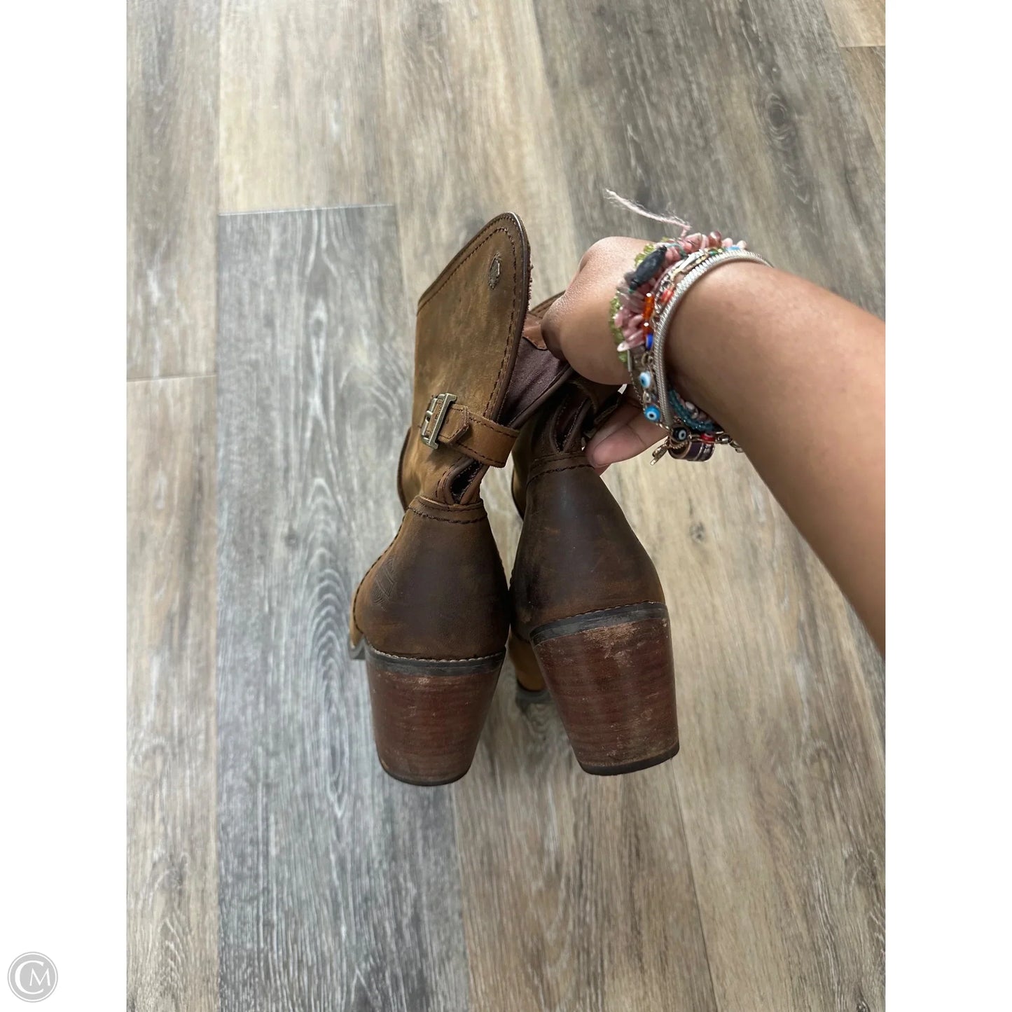 Boots Ankle Heels By Harley Davidson In Brown, Size: 7.5