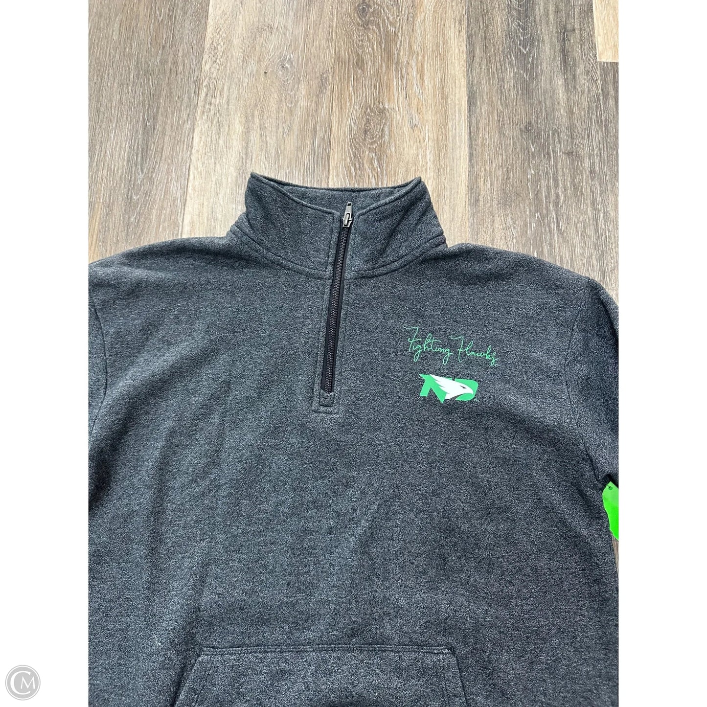 Athletic Sweatshirt Collar By Champion In Grey, Size: M