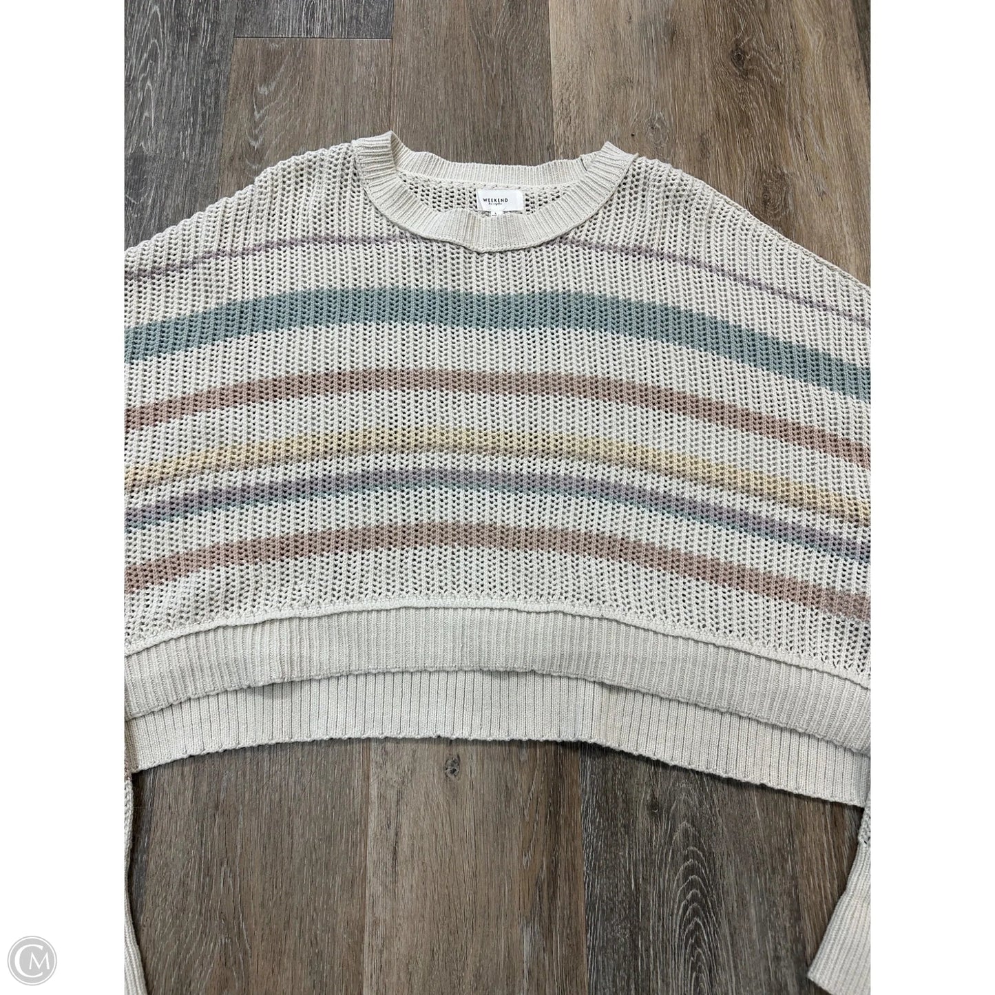 Sweater Cardigan By Weekend In Striped Pattern, Size: L