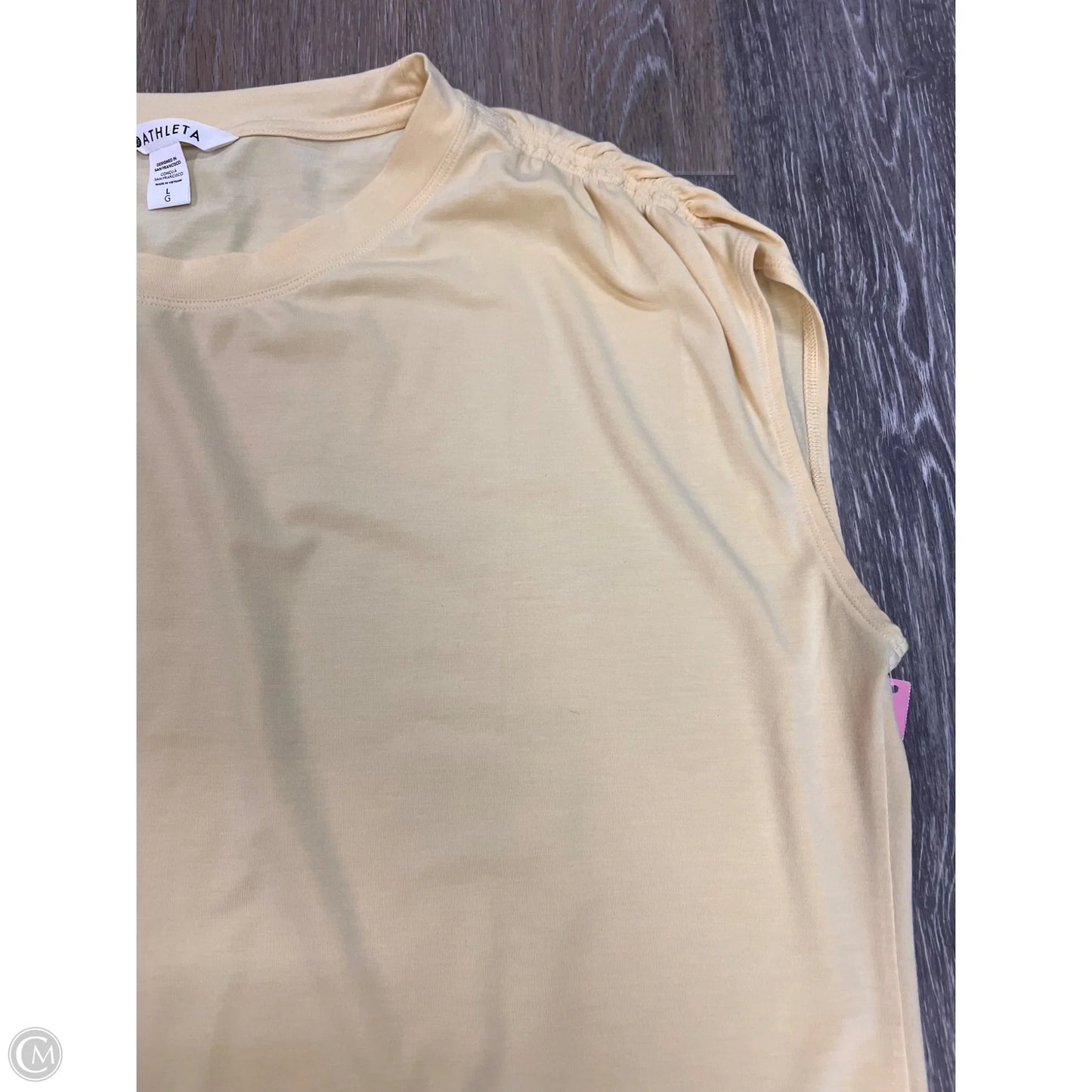 Top Short Sleeve By Athleta In Yellow, Size: L