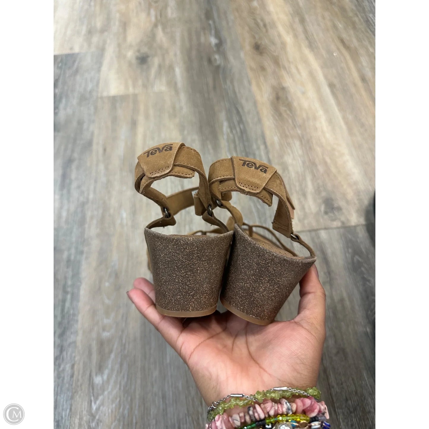 Sandals Heels Wedge By Teva In Brown, Size: 10