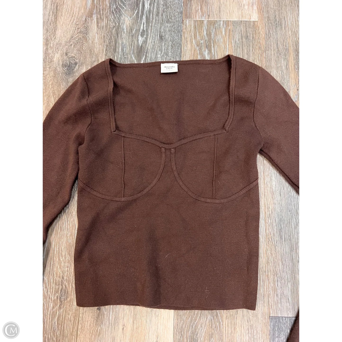 Top Long Sleeve By Abercrombie And Fitch In Brown, Size: S