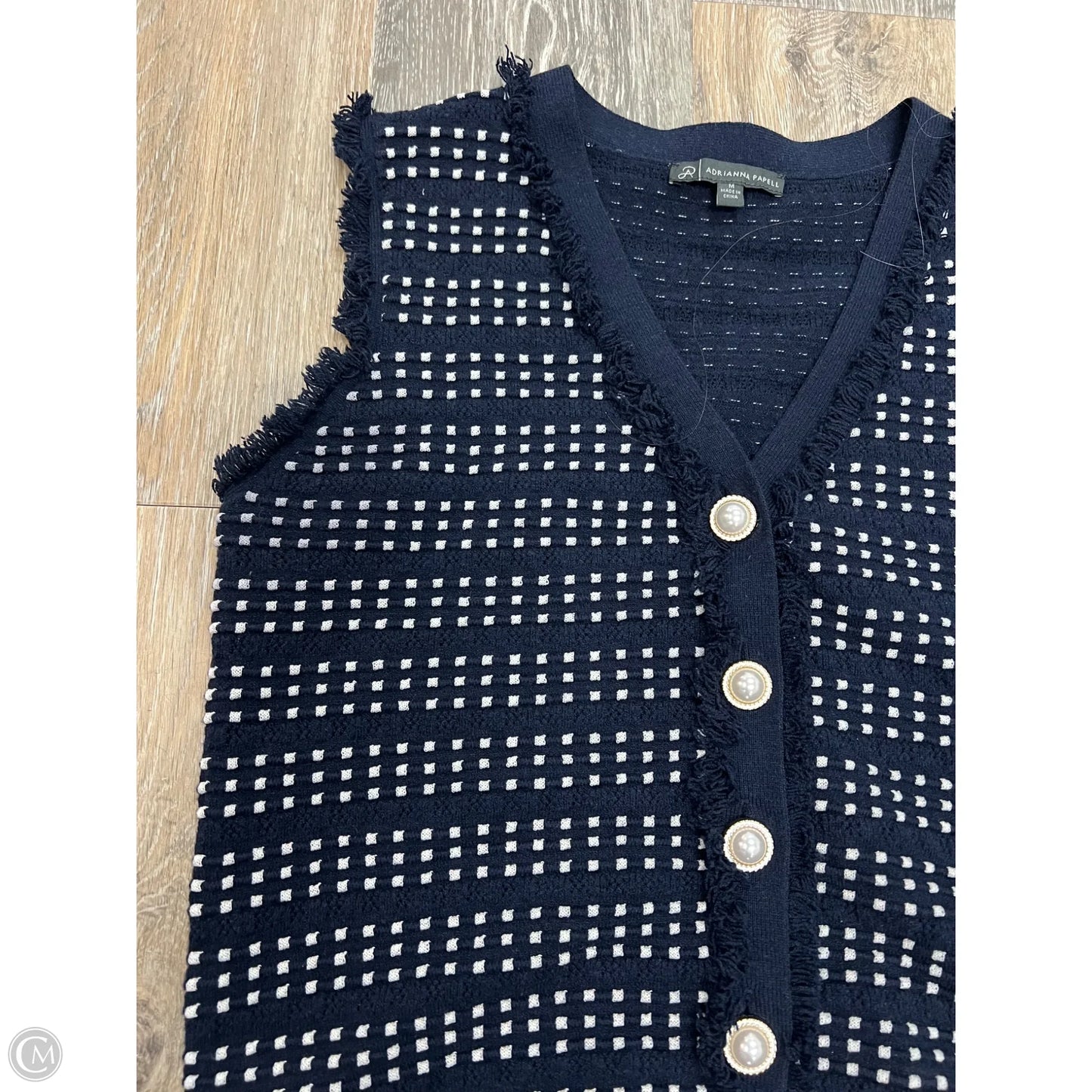 Vest Sweater By Adrianna Papell In Blue, Size: M
