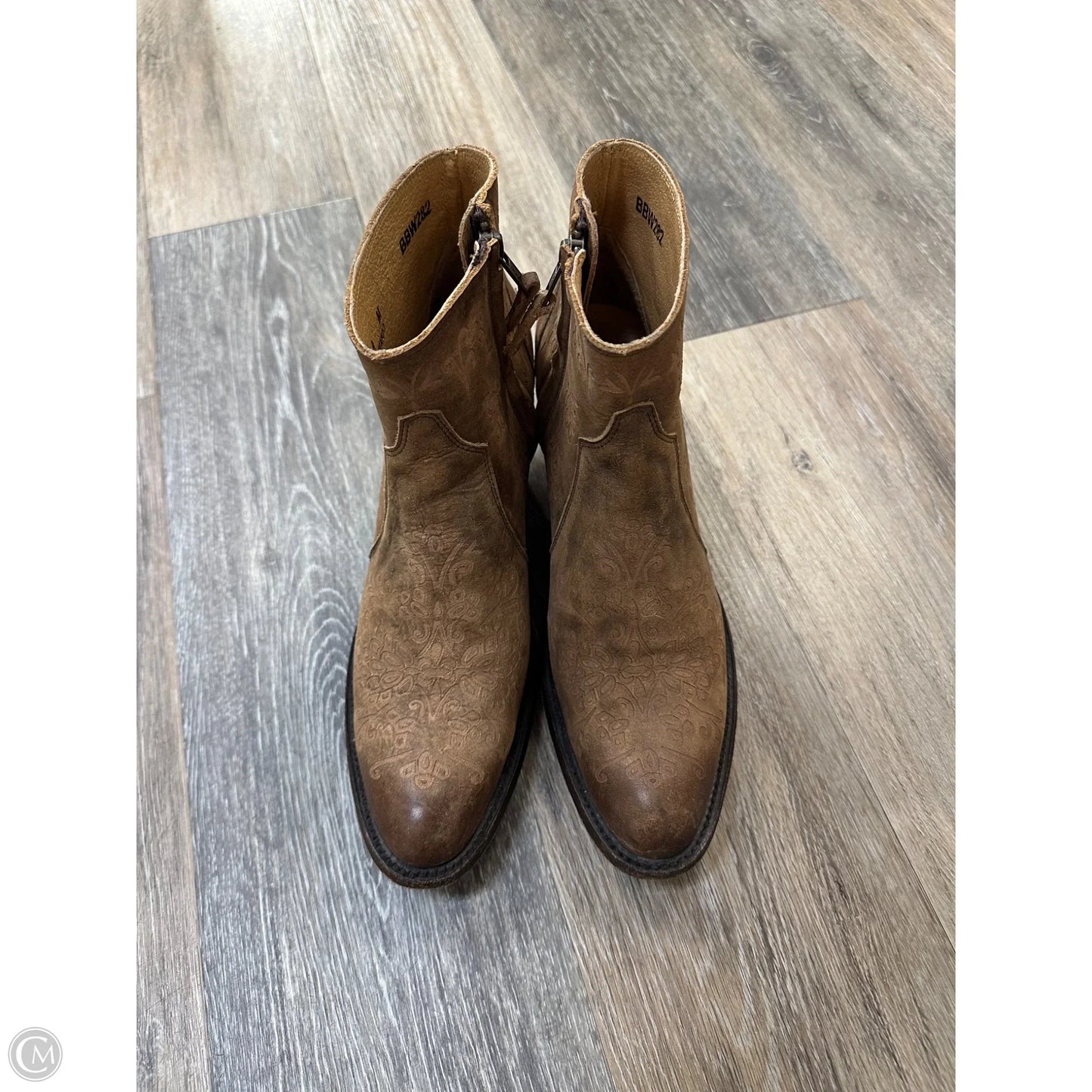 Boots Ankle Heels By Shyanne In Brown, Size: 9