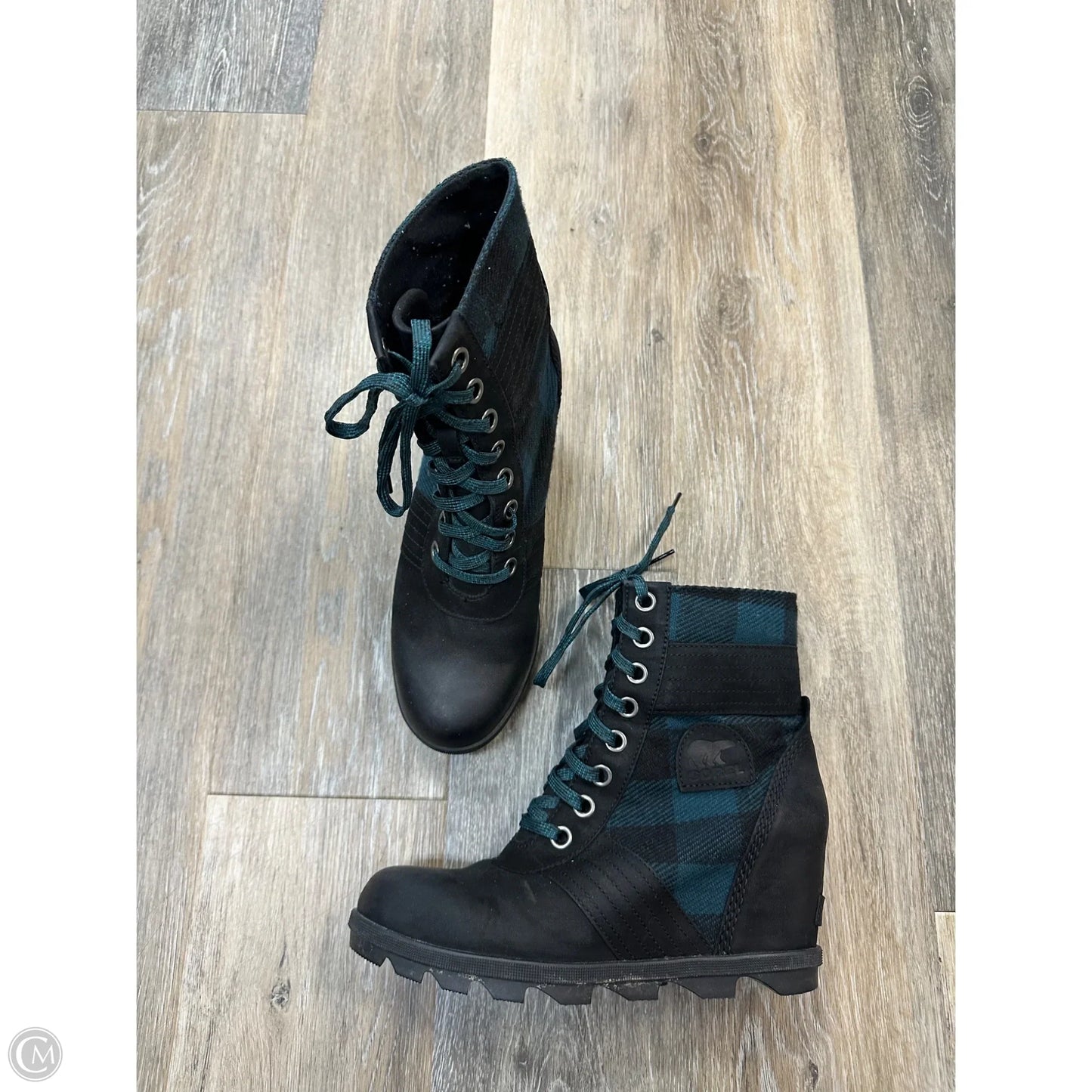 Boots Ankle Heels By Sorrelli In Black & Blue, Size: 10
