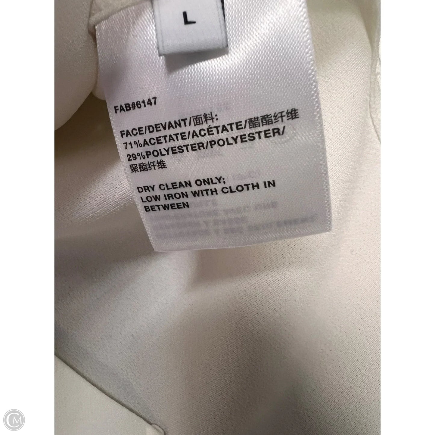 Blouse Designer By Lafayette 148 In Cream, Size: L