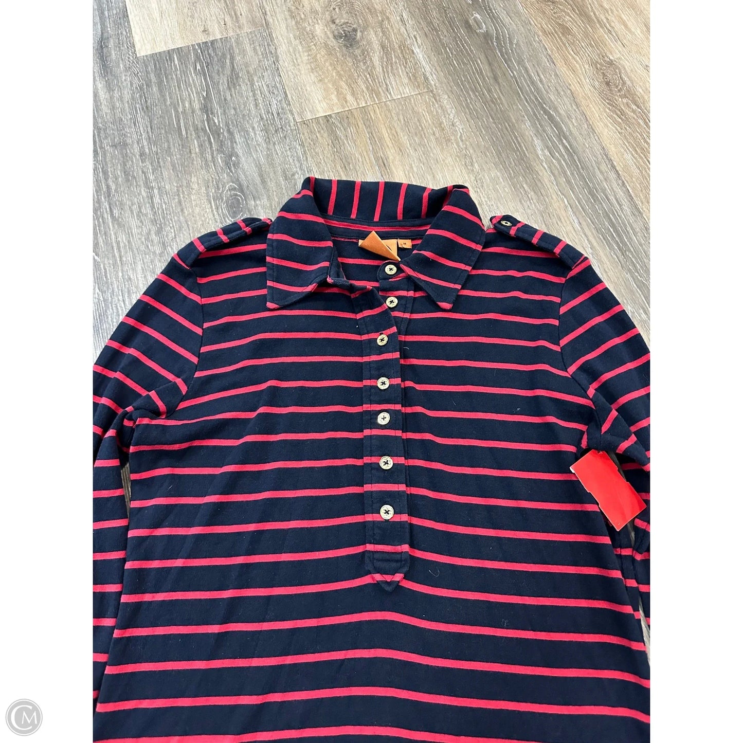 Top Long Sleeve Designer By Tory Burch In Striped Pattern, Size: M