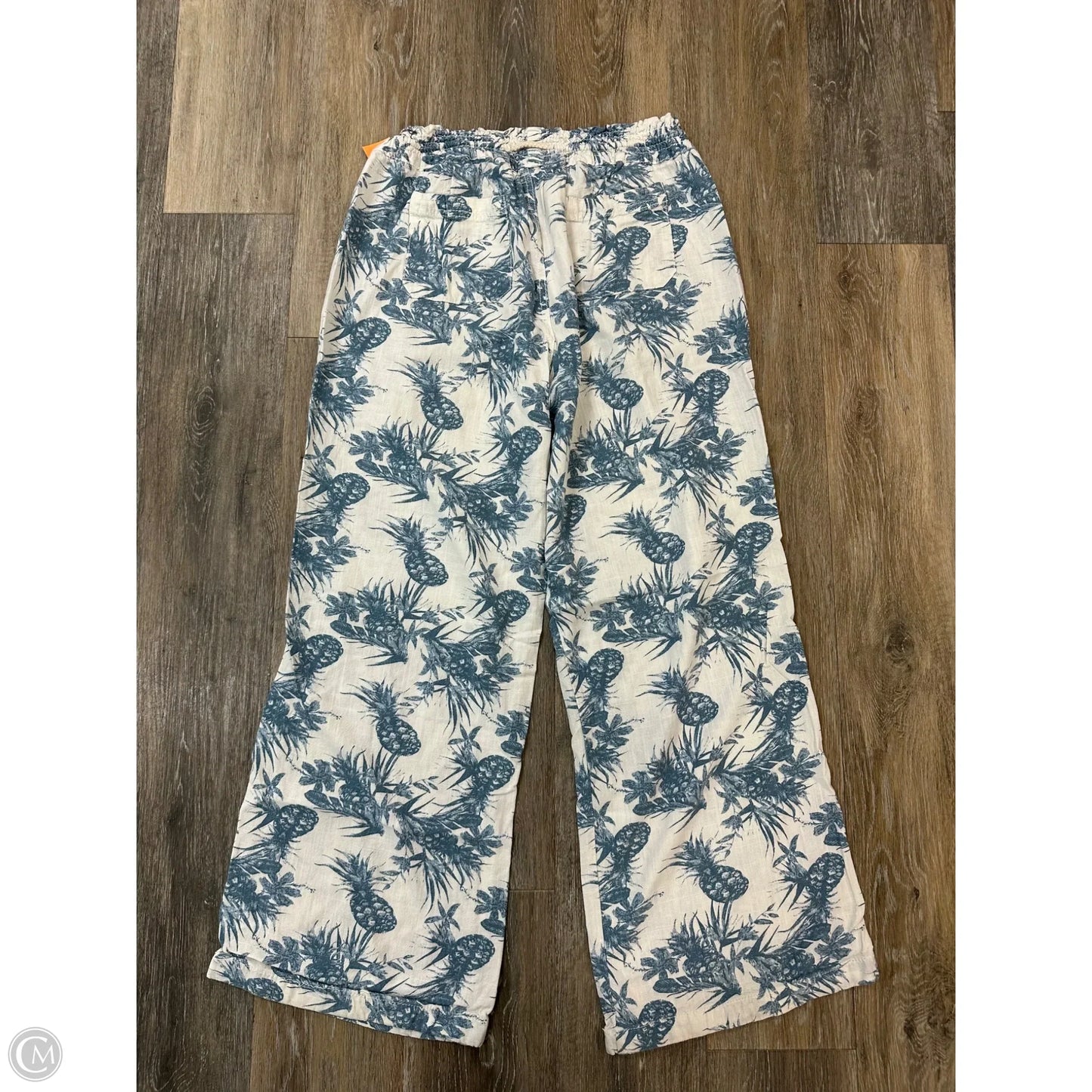 Pants Linen By Cali 1850 In Blue, Size: L