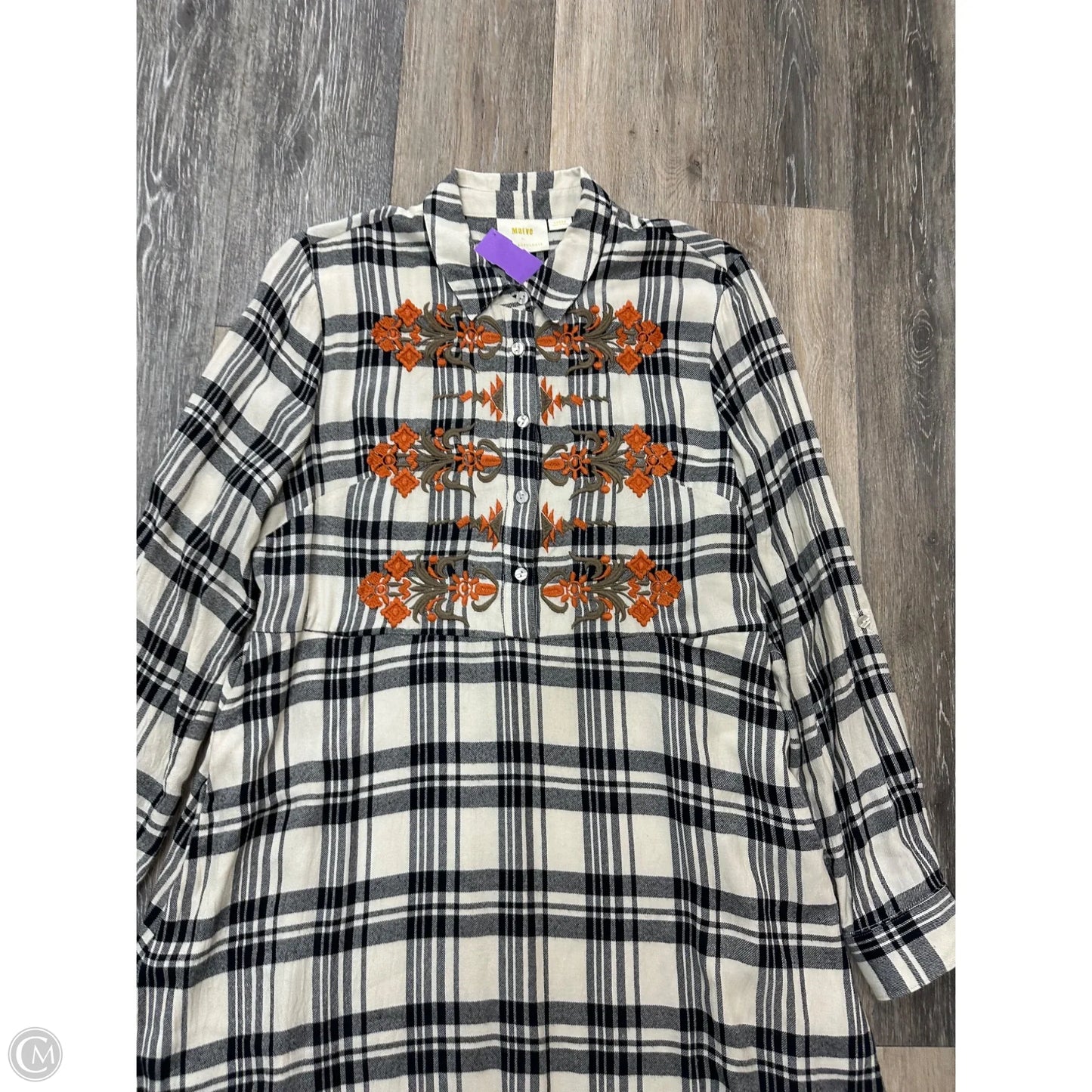 Dress Casual Midi By Maeve In Checkered Pattern, Size: L