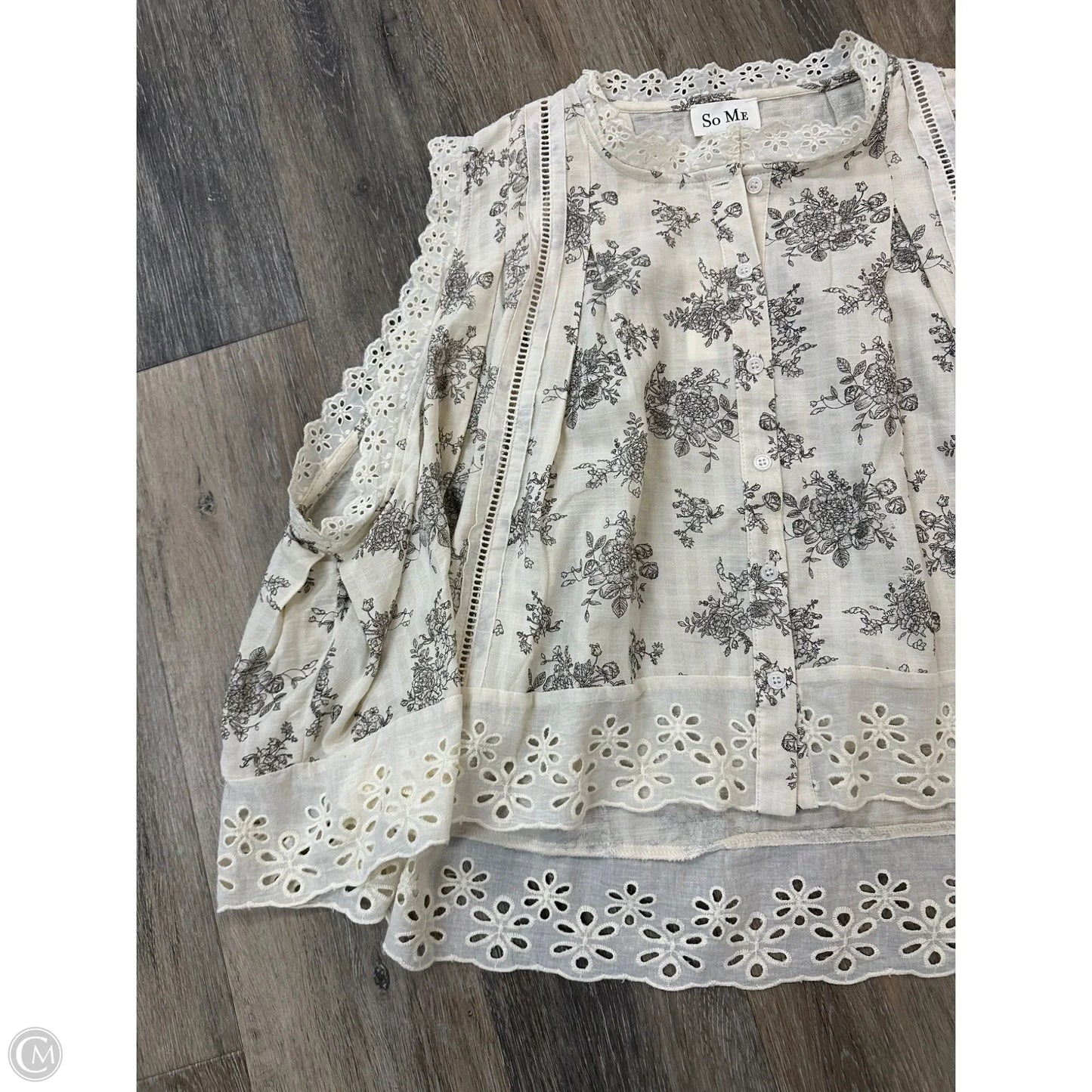 Top Sleeveless By So Me In Floral Print, Size: L