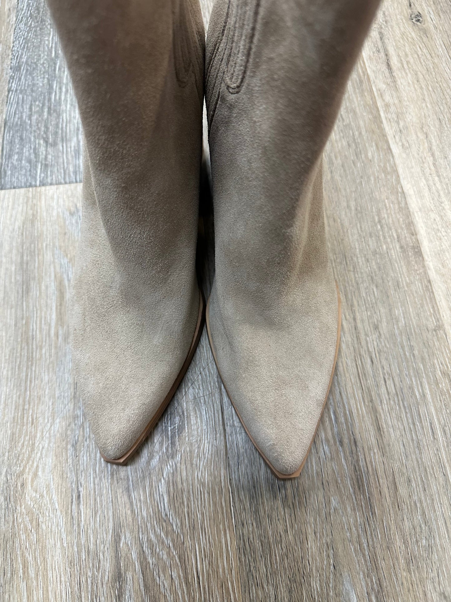 Boots Ankle Heels By Marc Fisher In Beige, Size: 8