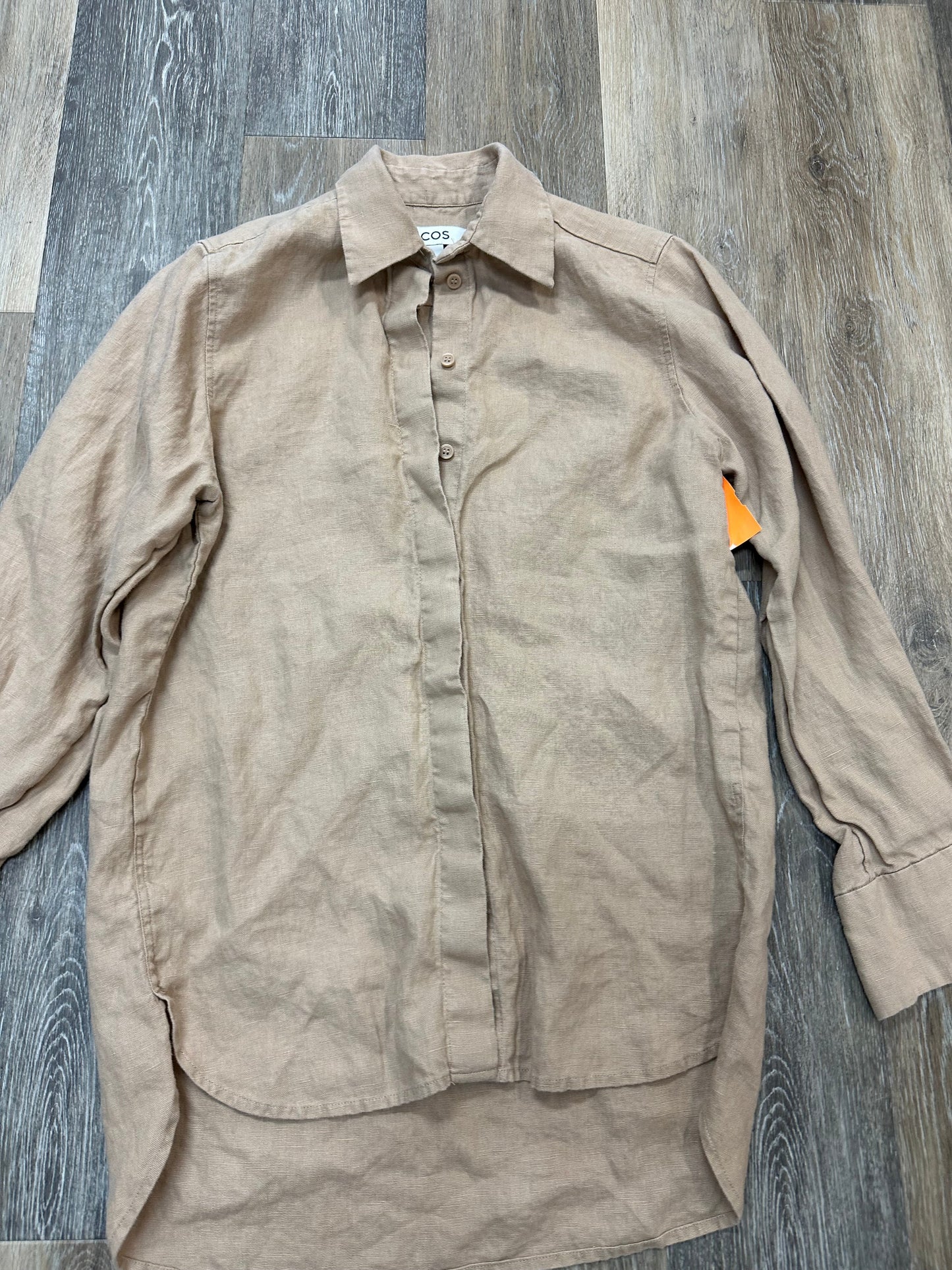Blouse Long Sleeve By Cos In Tan, Size: 4
