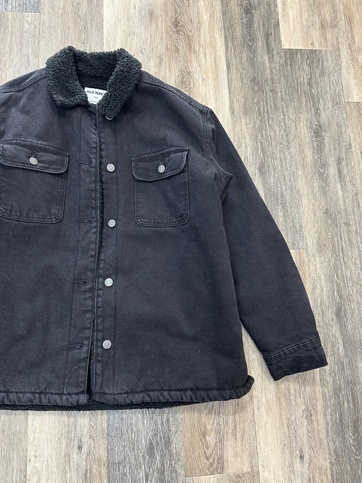Jacket Denim By Old Navy In Black Denim, Size: L