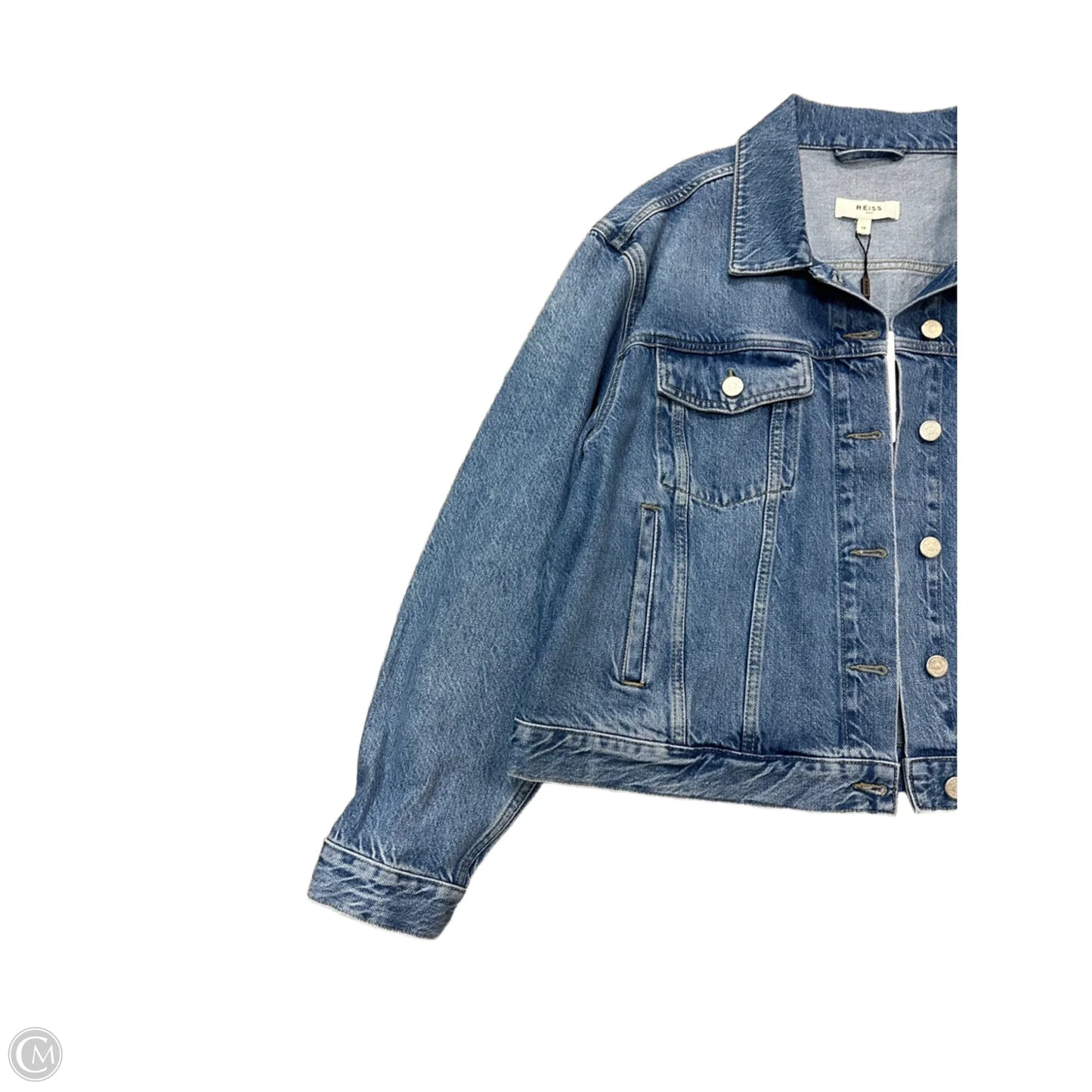 Jacket Denim By Reiss In Blue Denim, Size: 16