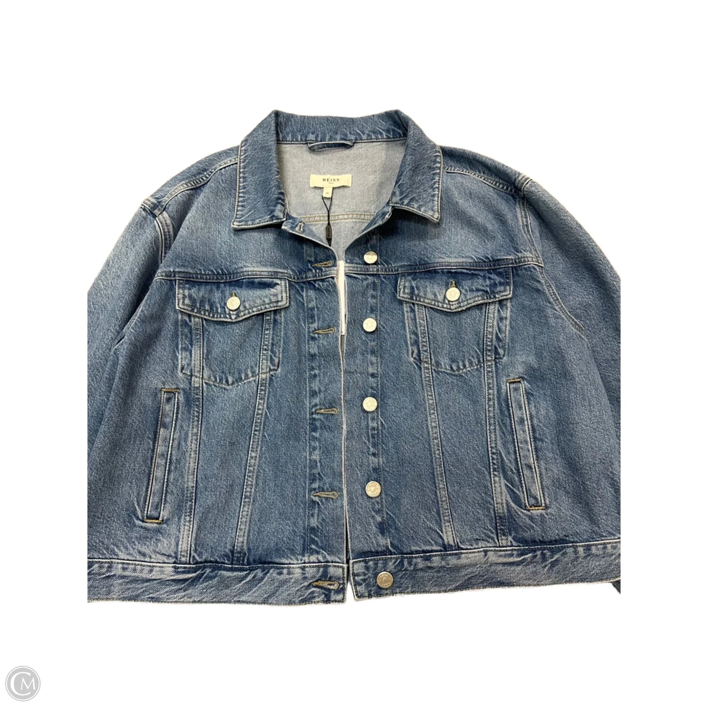 Jacket Denim By Reiss In Blue Denim, Size: 16