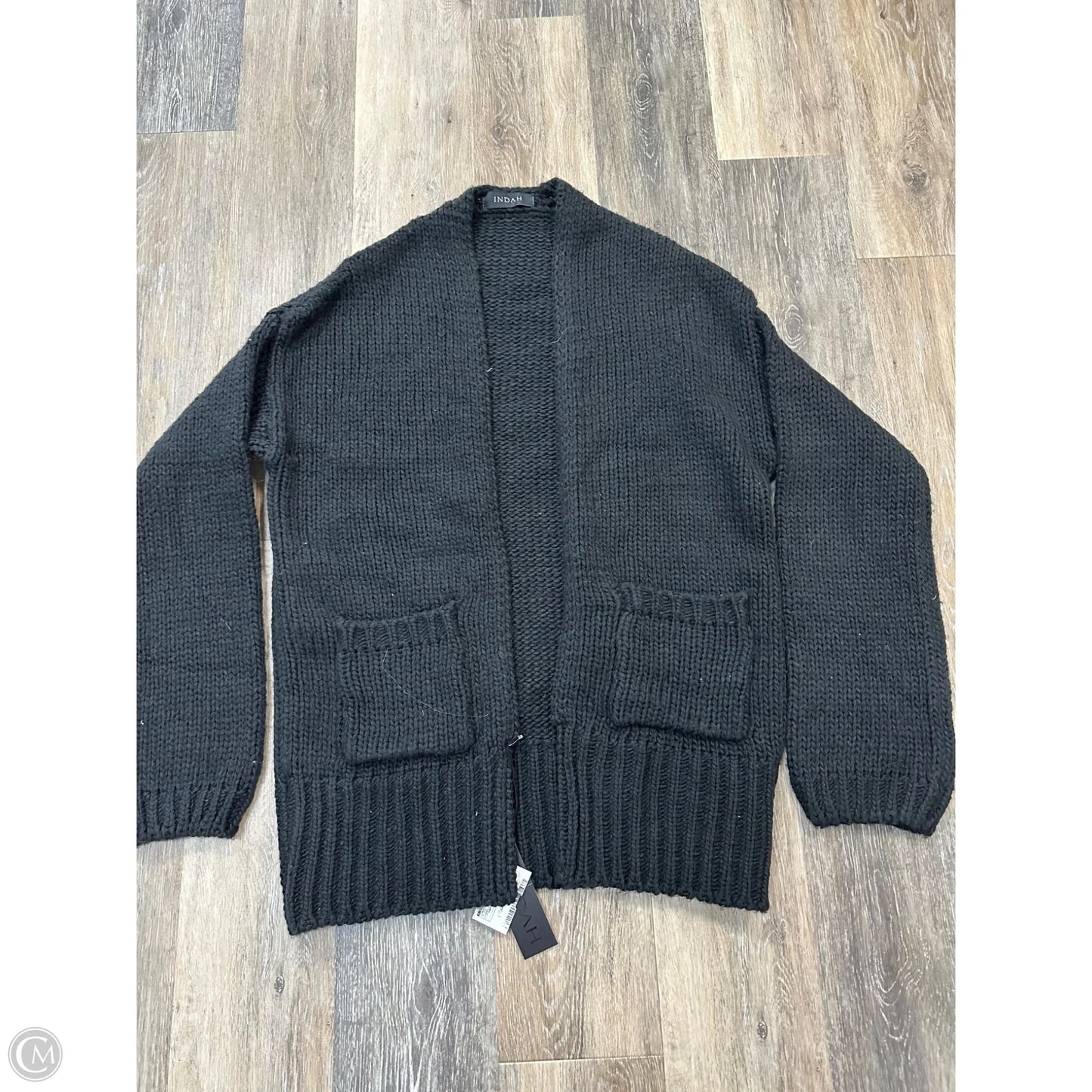Sweater Cardigan By Indah In Black, Size: Osfm