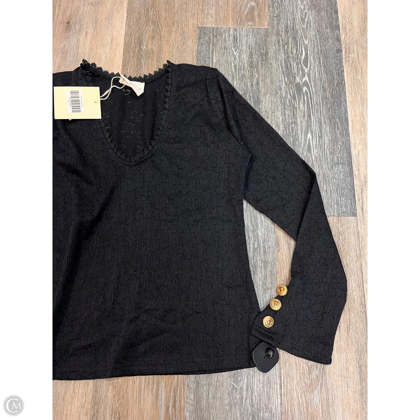 Blouse Long Sleeve By Easy Clothes In Black, Size: M