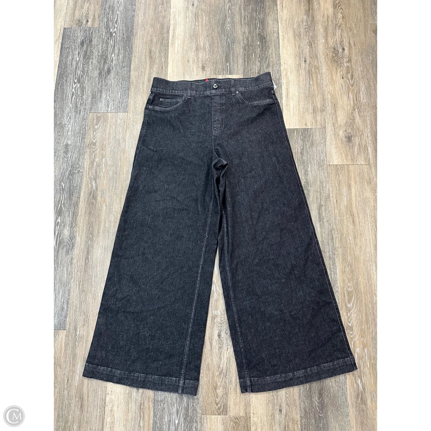 Jeans Wide Leg By Spanx In Black Denim, Size: 2x