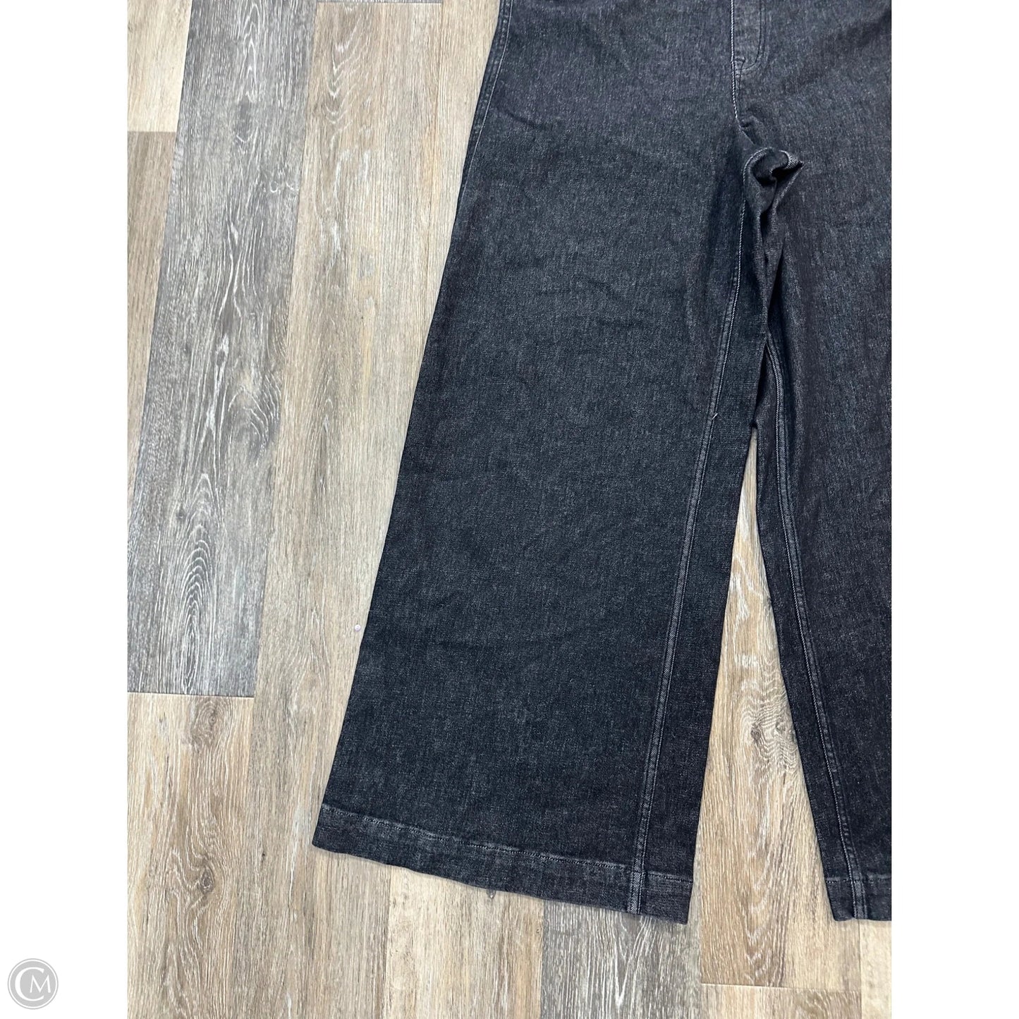 Jeans Wide Leg By Spanx In Black Denim, Size: 2x