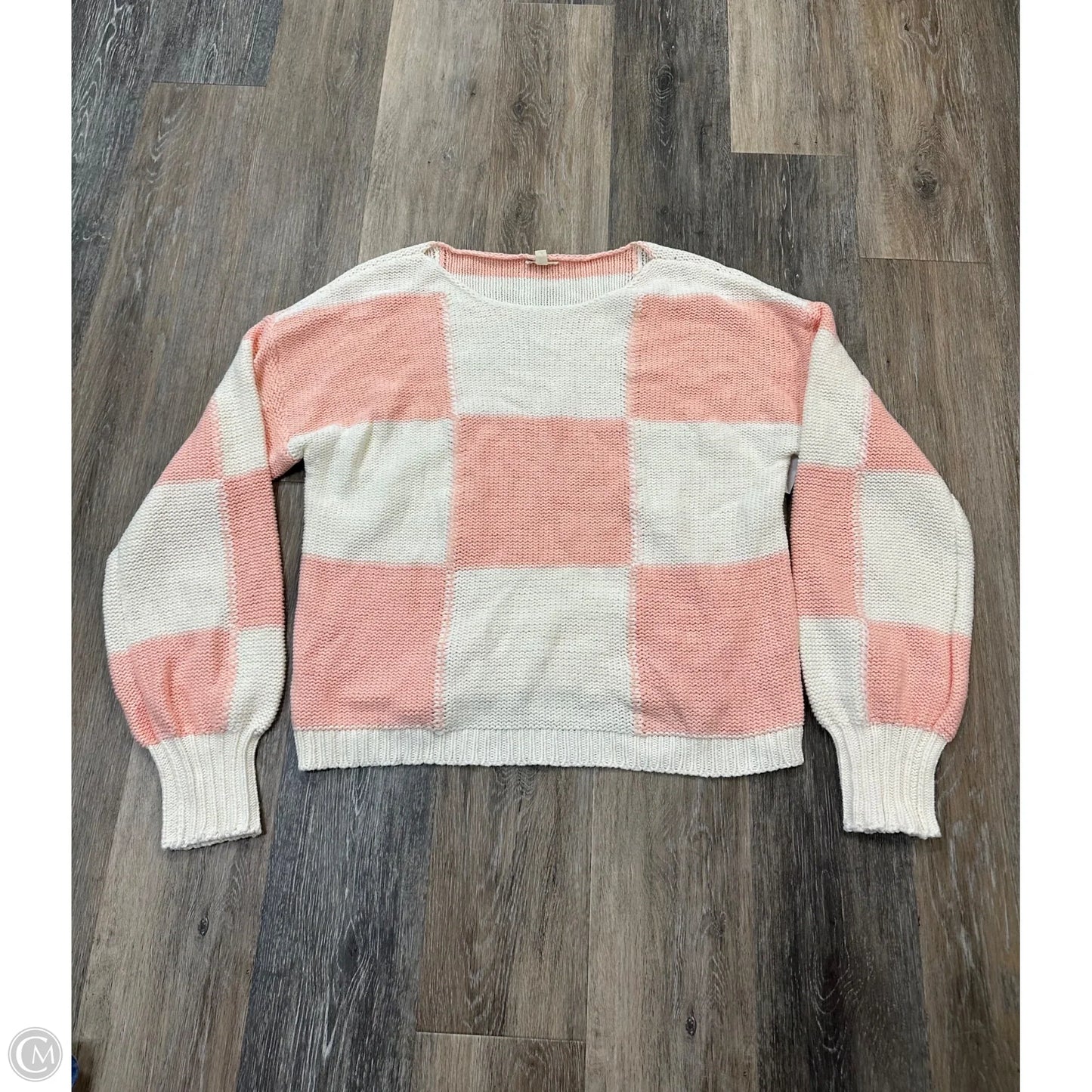 Sweater By Hem & Thread In Checkered Pattern, Size: L