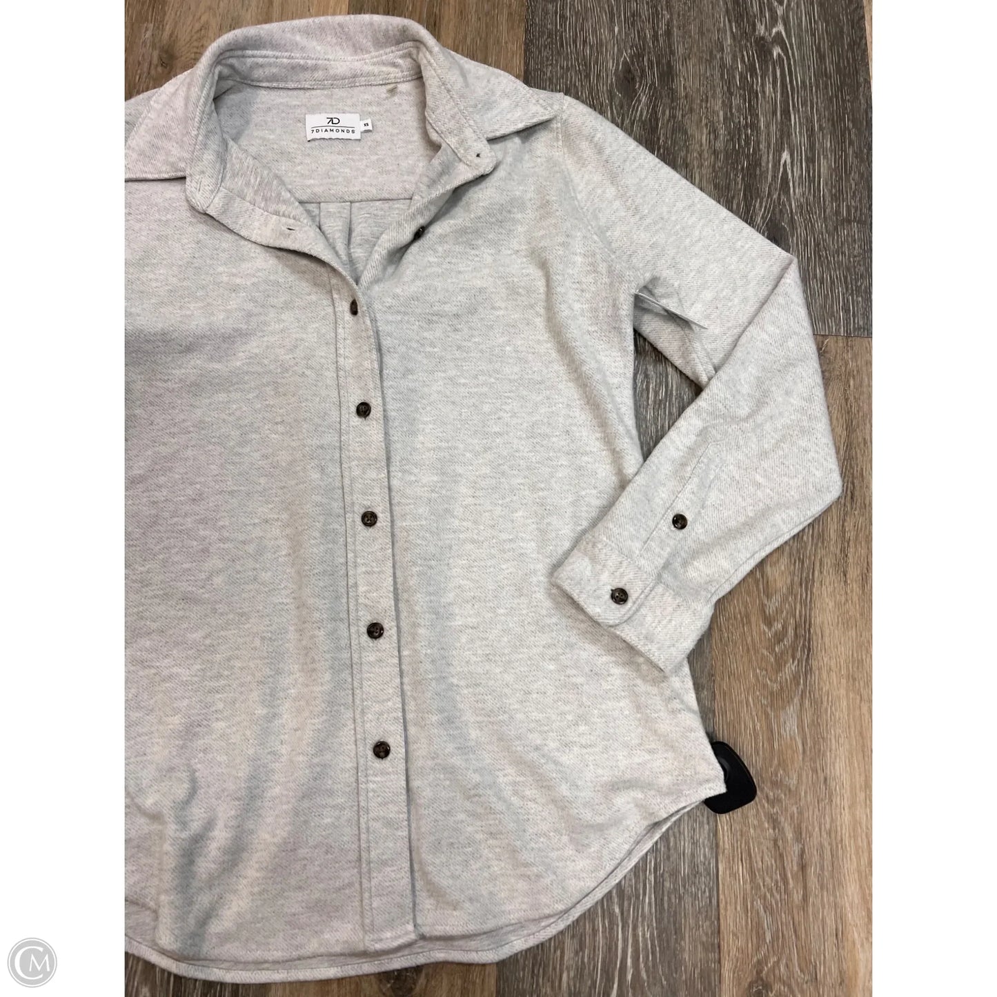 Jacket Shirt By 7Diamonds In Grey, Size: Xs