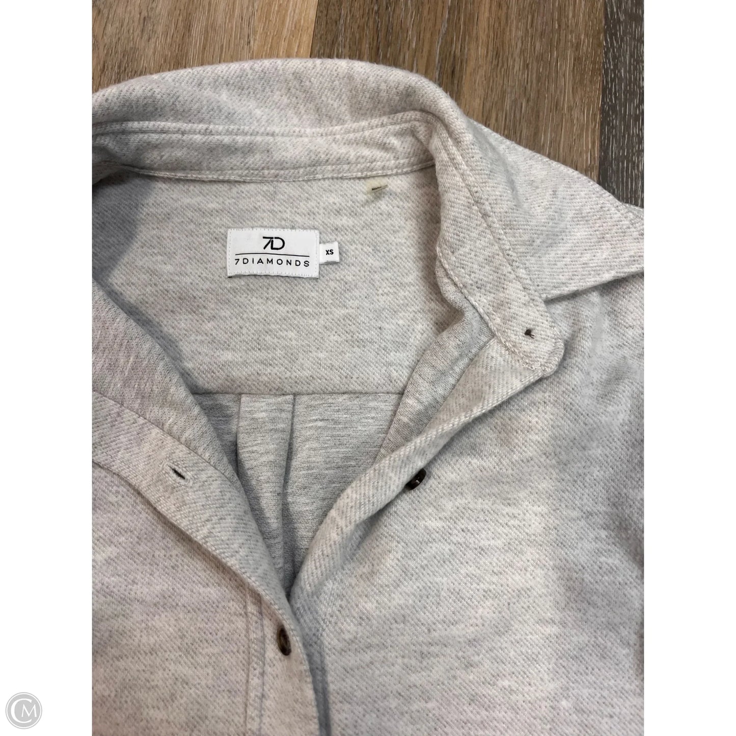 Jacket Shirt By 7Diamonds In Grey, Size: Xs