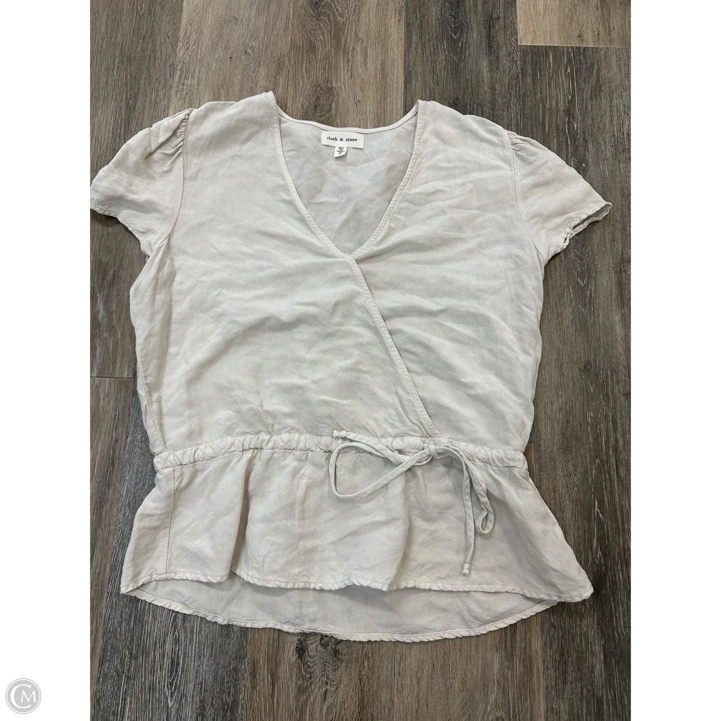 Blouse Short Sleeve By Cloth & Stone In Cream, Size: M