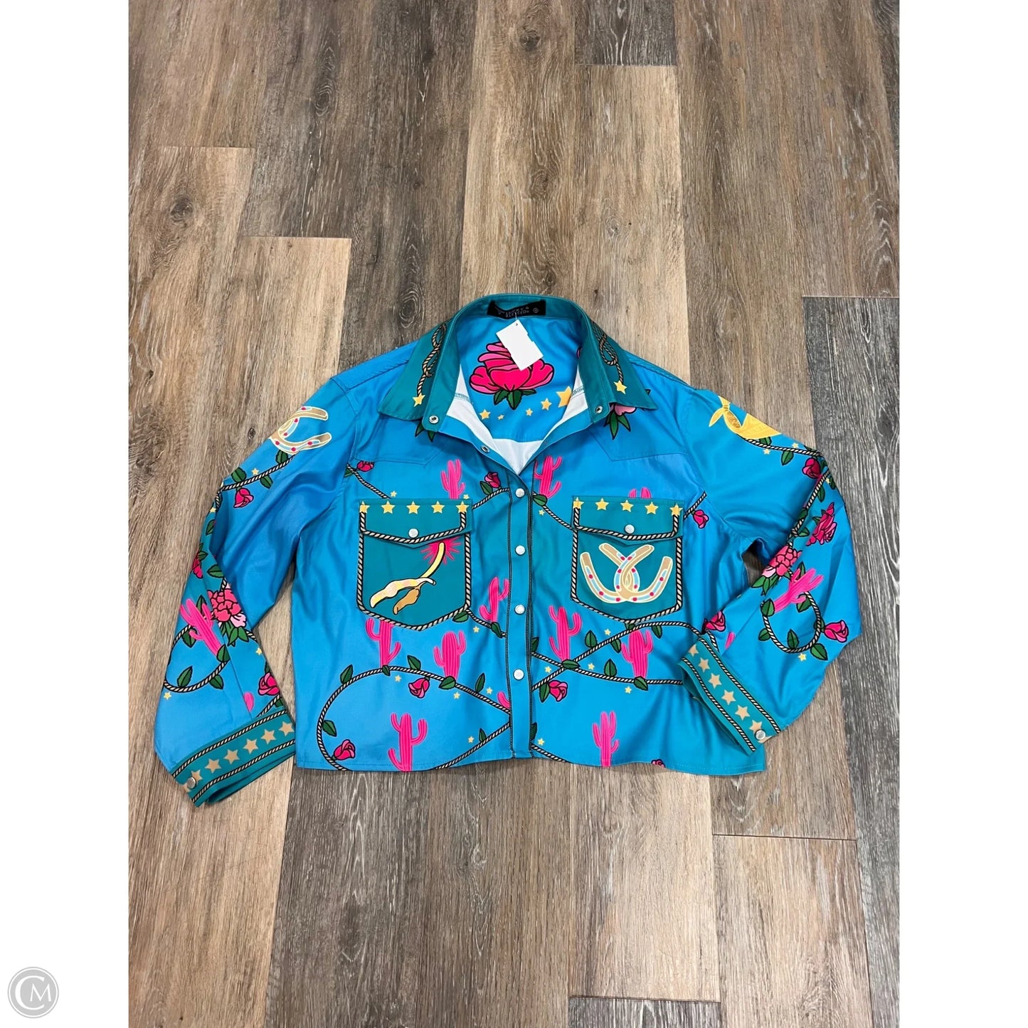 Blouse Long Sleeve By Lucky and Blessed In Multi-colored, Size: M