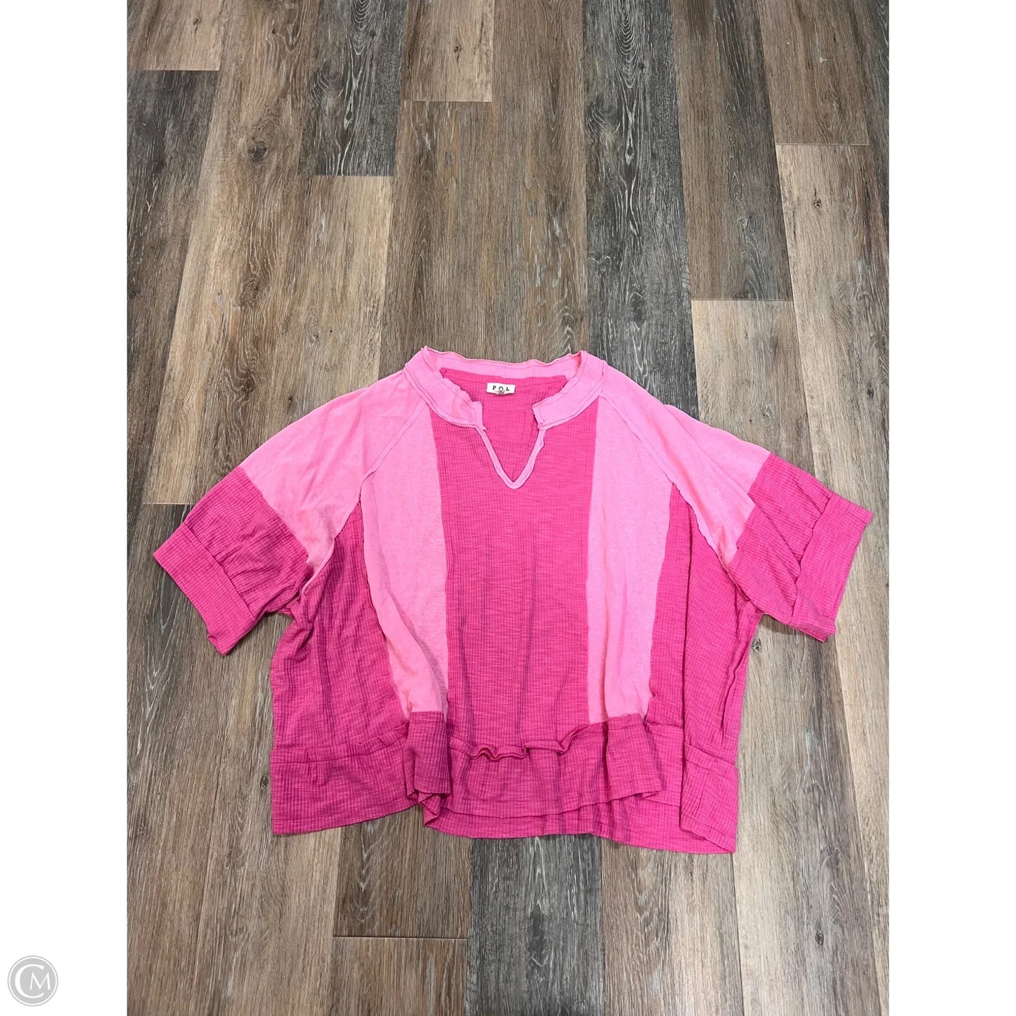 Top Short Sleeve By Pol In Pink, Size: M