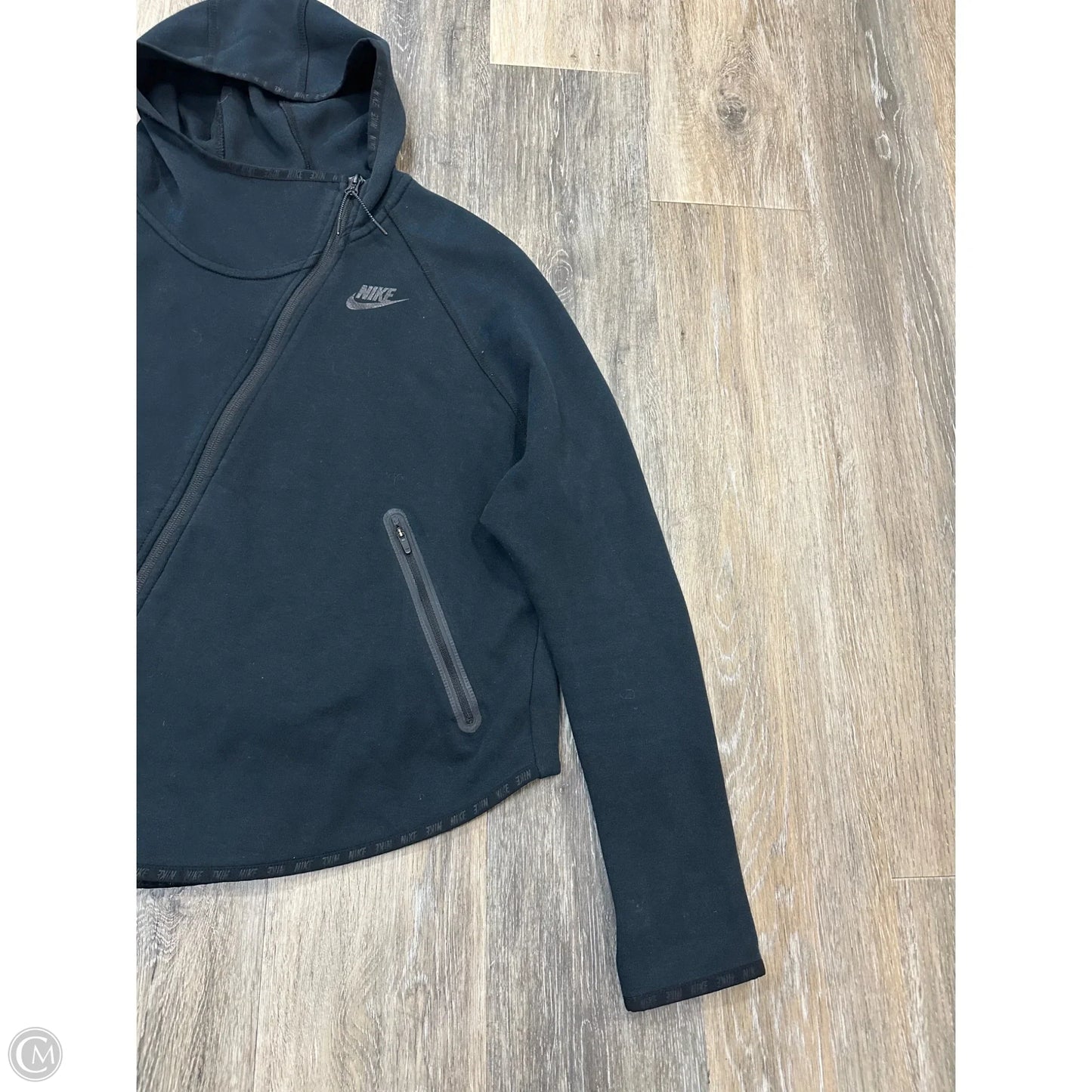 Athletic Sweatshirt Hoodie By Nike Apparel In Black, Size: M