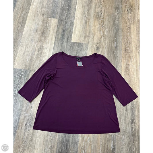 Top Long Sleeve By Eileen Fisher In Purple, Size: 1x