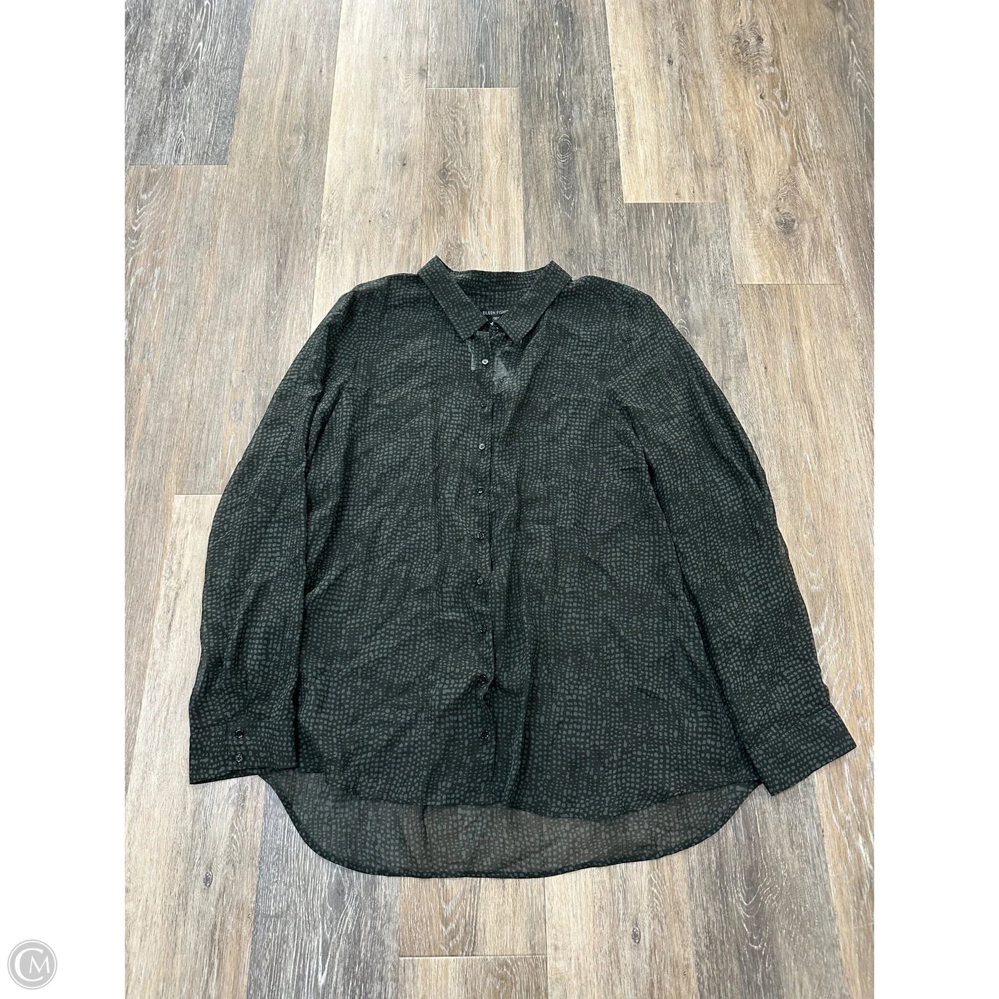 Blouse Long Sleeve By Eileen Fisher In Green, Size: Xl