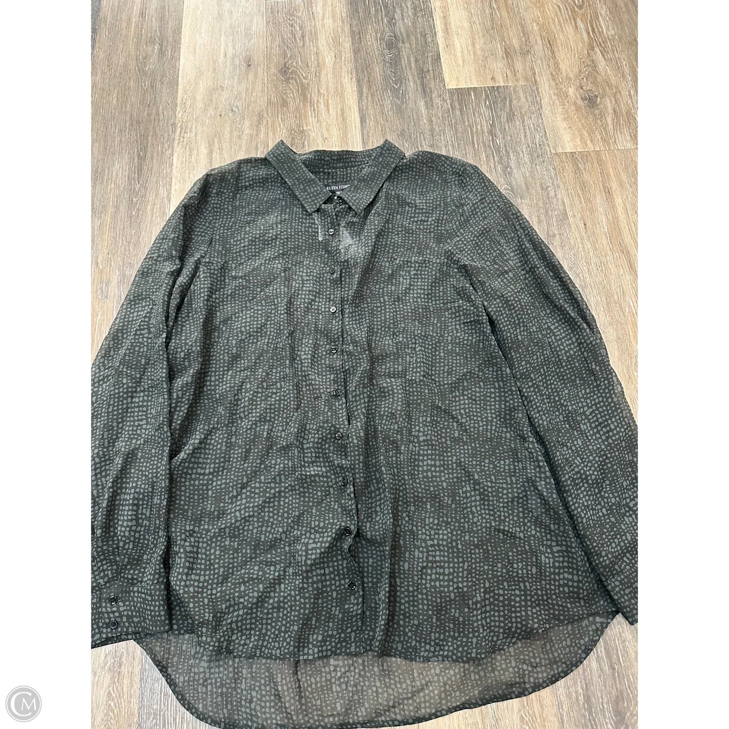Blouse Long Sleeve By Eileen Fisher In Green, Size: Xl