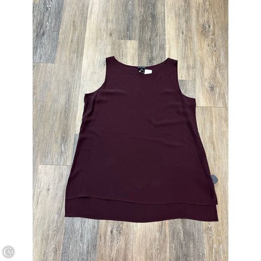Top Sleeveless By Eileen Fisher In Maroon, Size: Xl