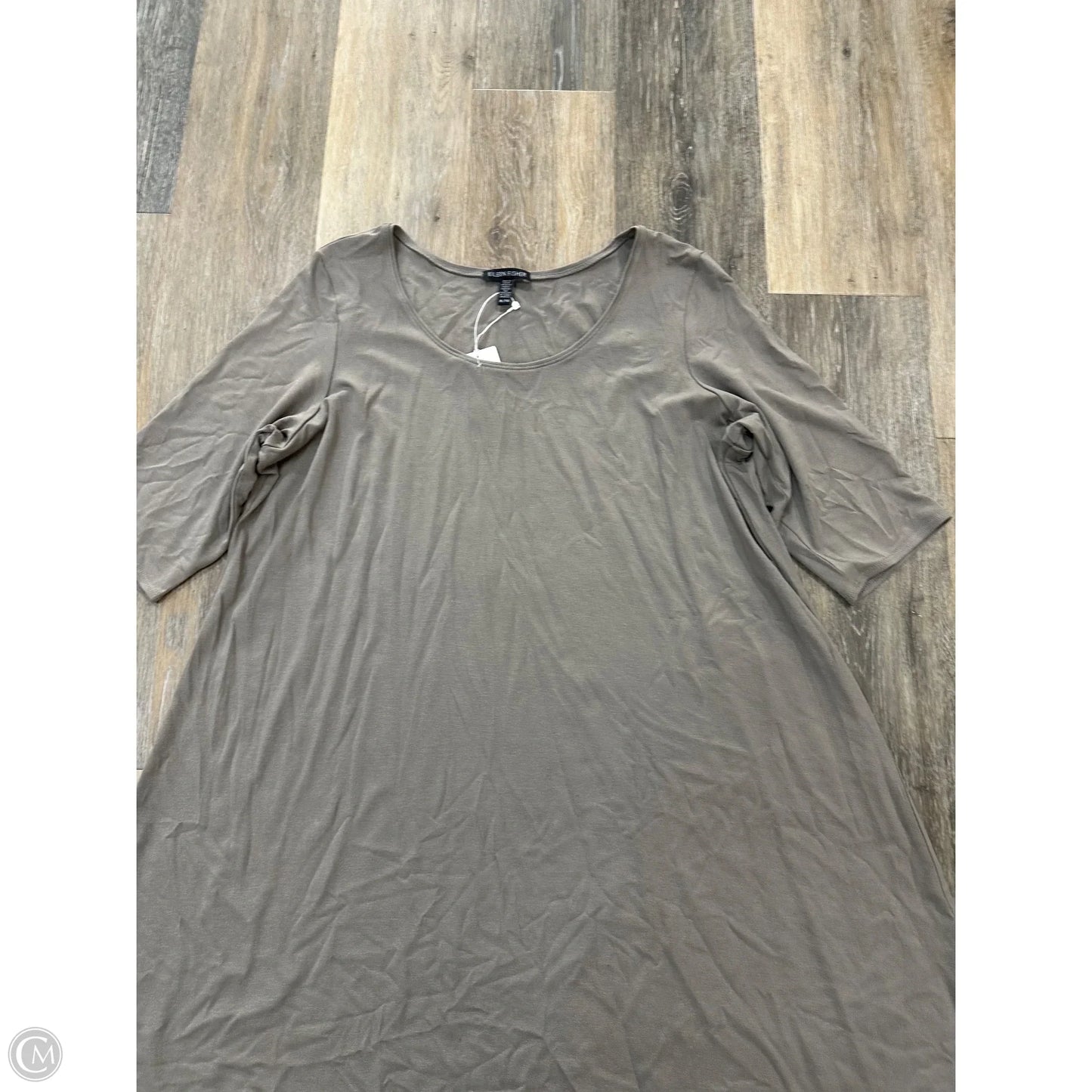 Tunic Short Sleeve By Eileen Fisher In Taupe, Size: Xl