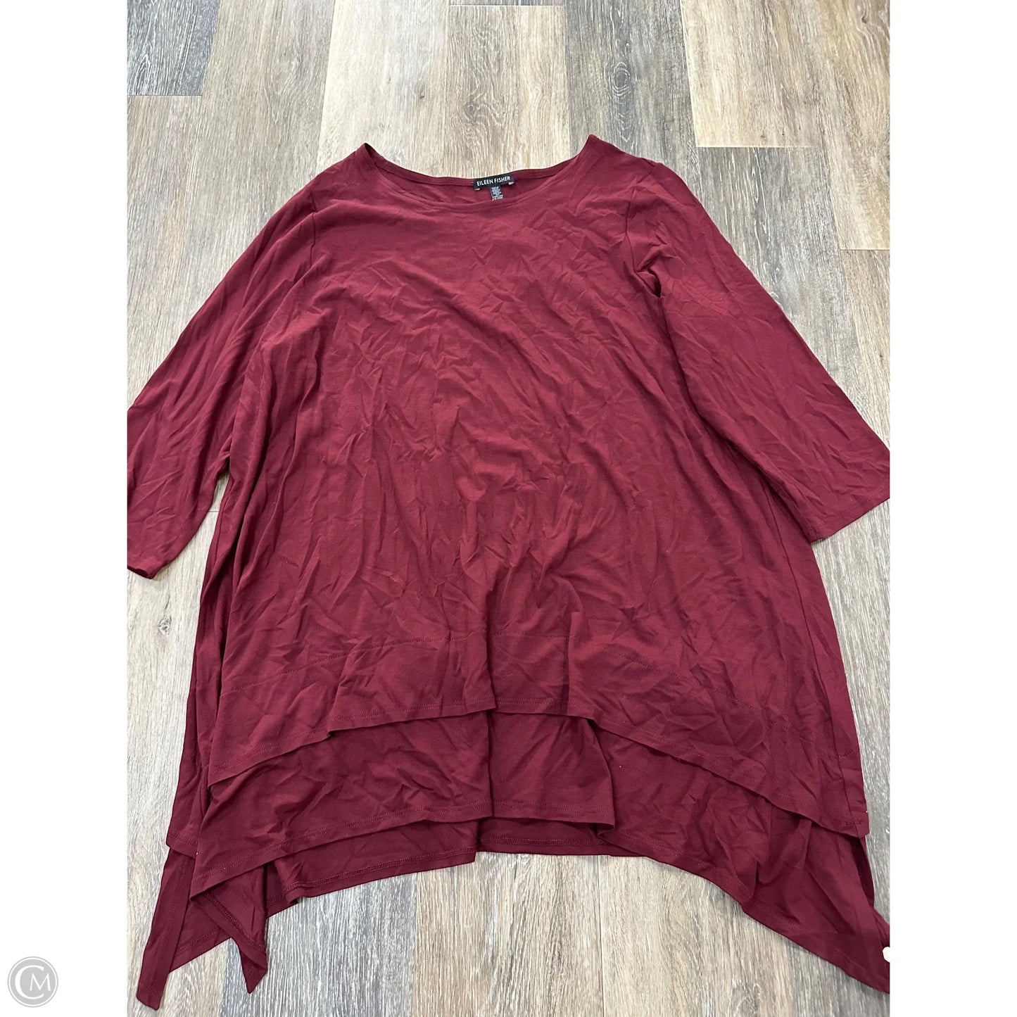 Top Long Sleeve By Eileen Fisher In Maroon, Size: Xl