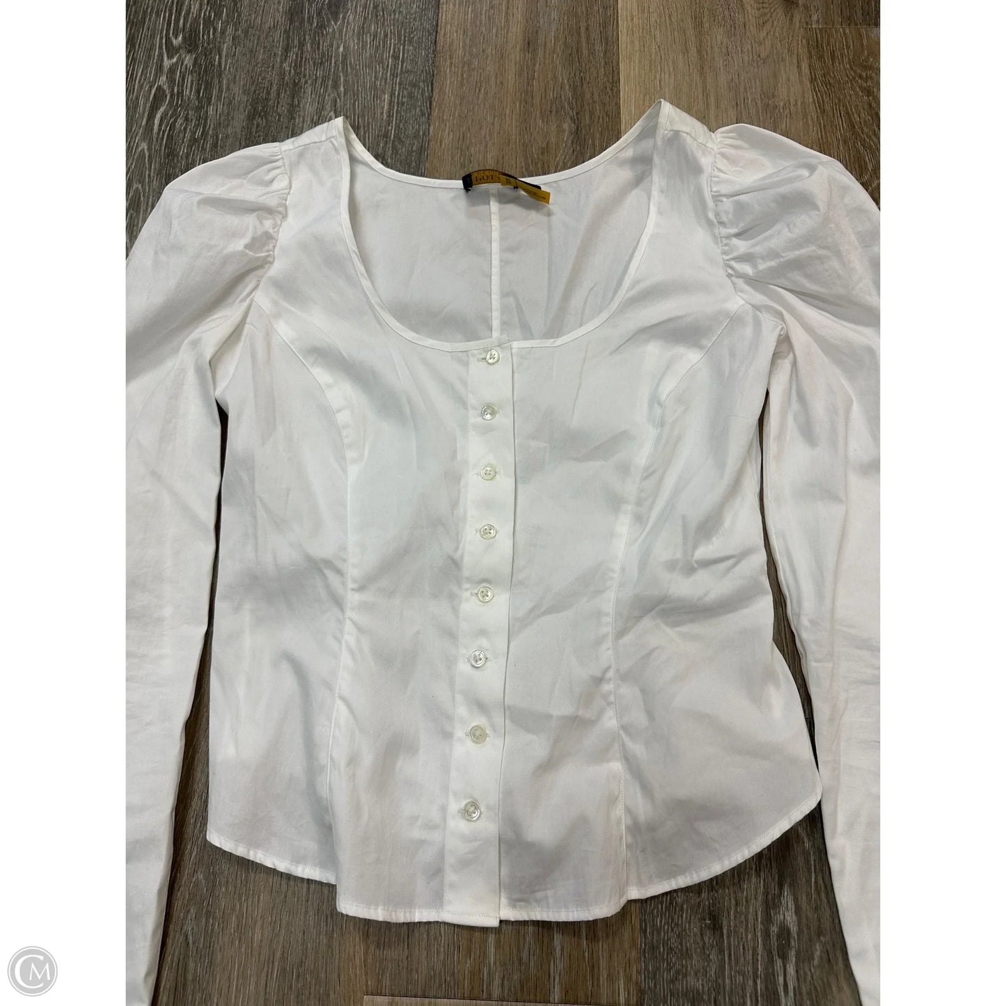 -Blouse Long Sleeve By Polo Ralph Lauren In White, Size: 0