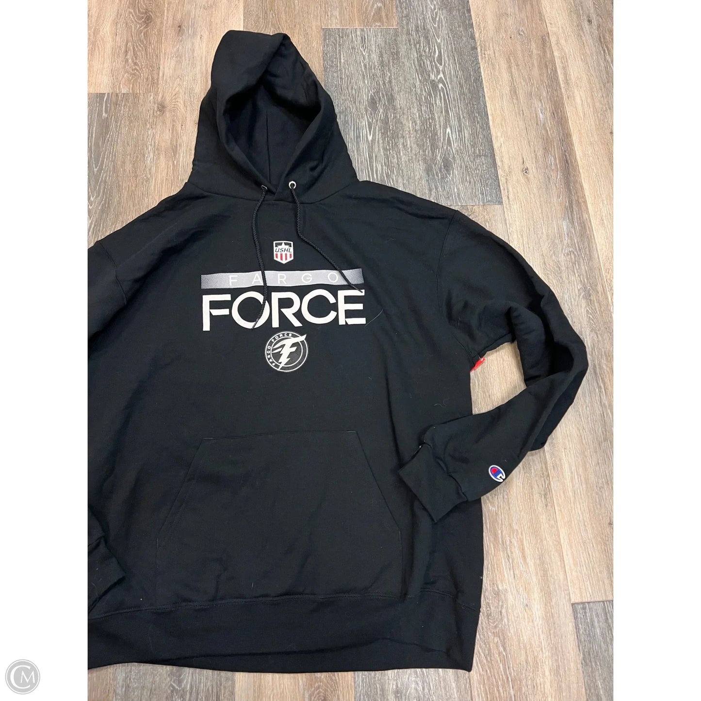 -Athletic Sweatshirt Hoodie By Champion In Black, Size: Xl