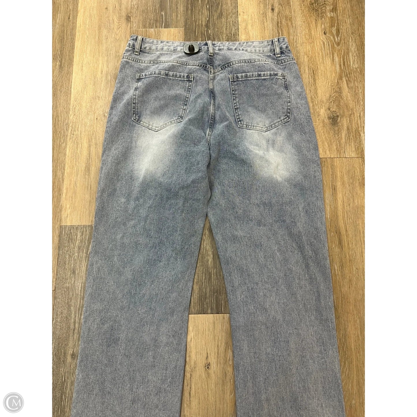 Jeans Straight By Pink Lily In Blue Denim, Size: 12