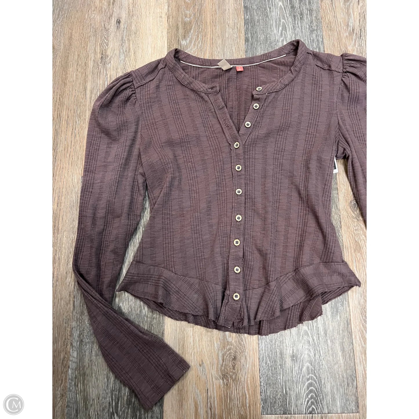 Blouse Long Sleeve By Pilcro In Brown, Size: S