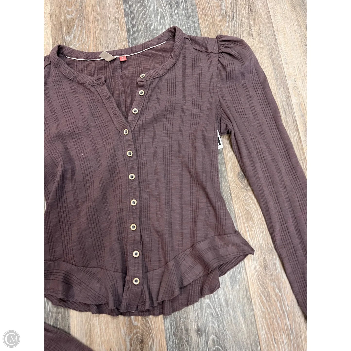 Blouse Long Sleeve By Pilcro In Brown, Size: S