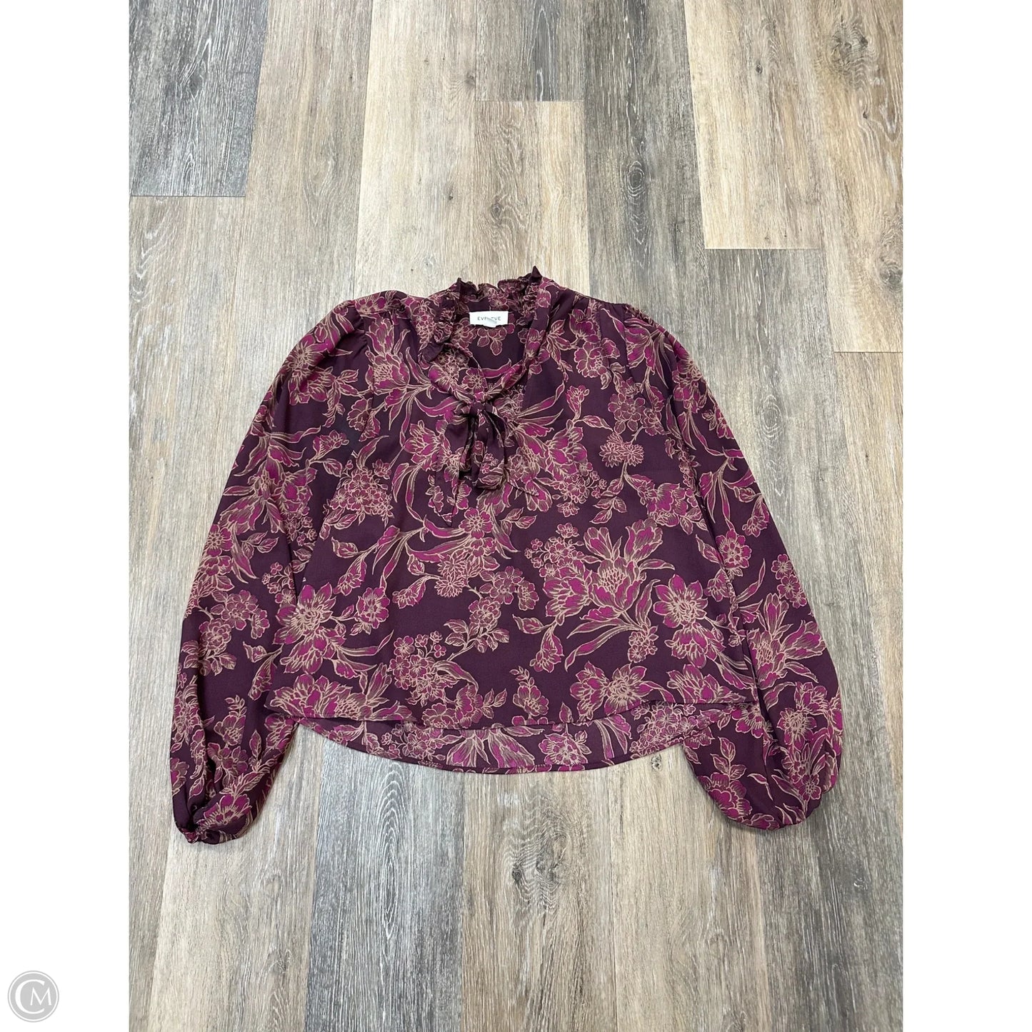 Blouse Long Sleeve By Evereve In Purple, Size: Xs