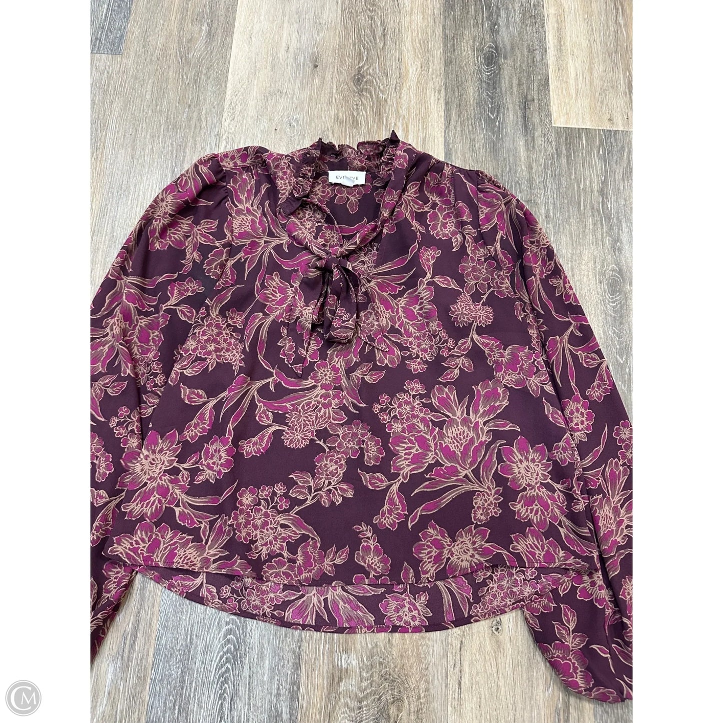 Blouse Long Sleeve By Evereve In Purple, Size: Xs